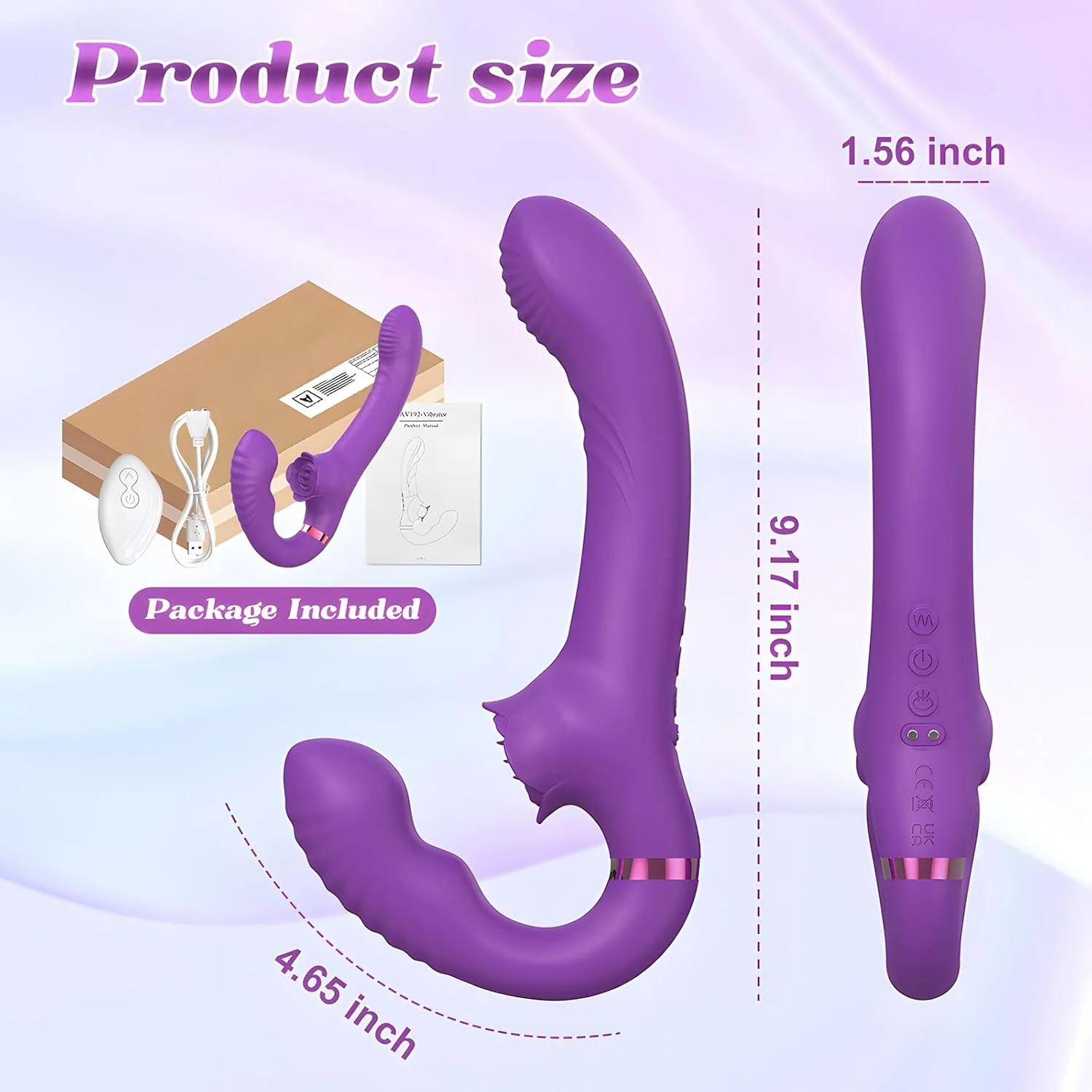 VeloraSync Strapless Strap On Double Ended Vibrator - Image 6