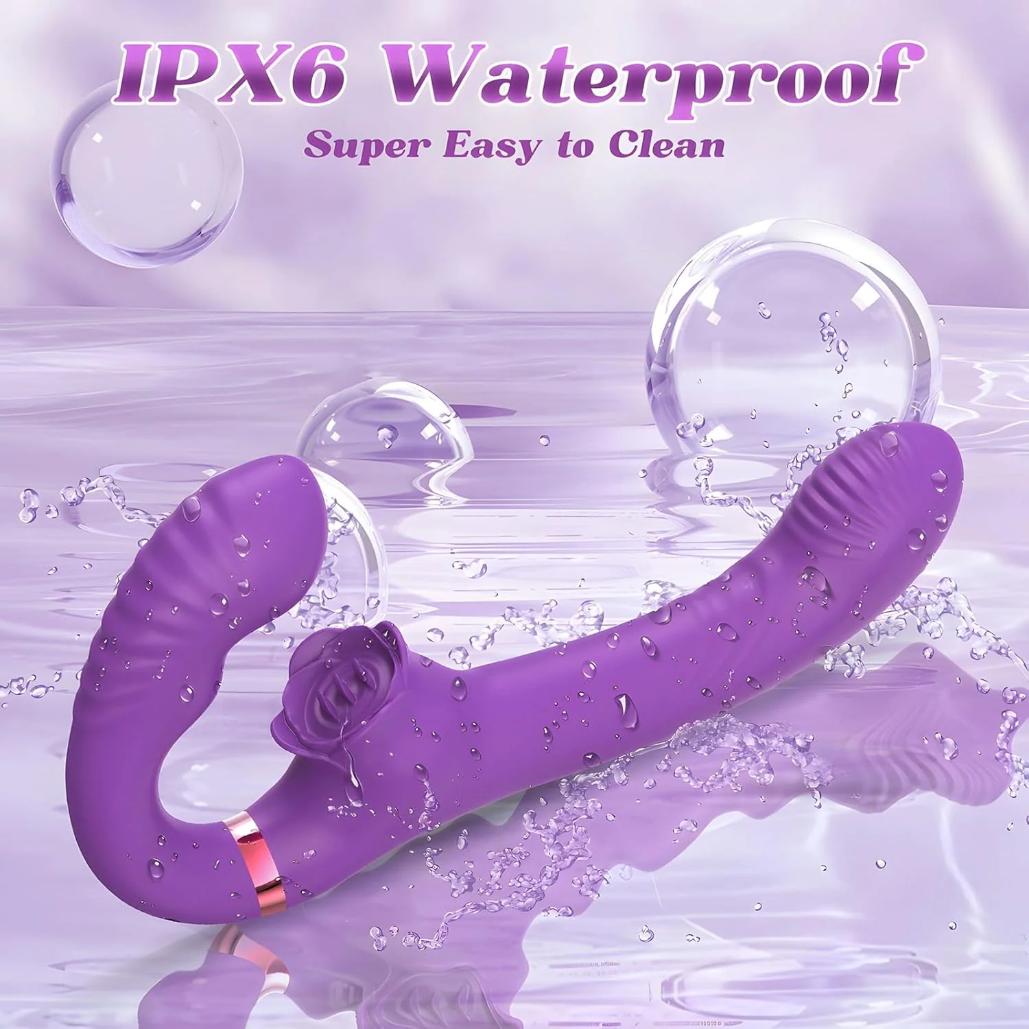 VeloraSync Strapless Strap On Double Ended Vibrator - Image 7