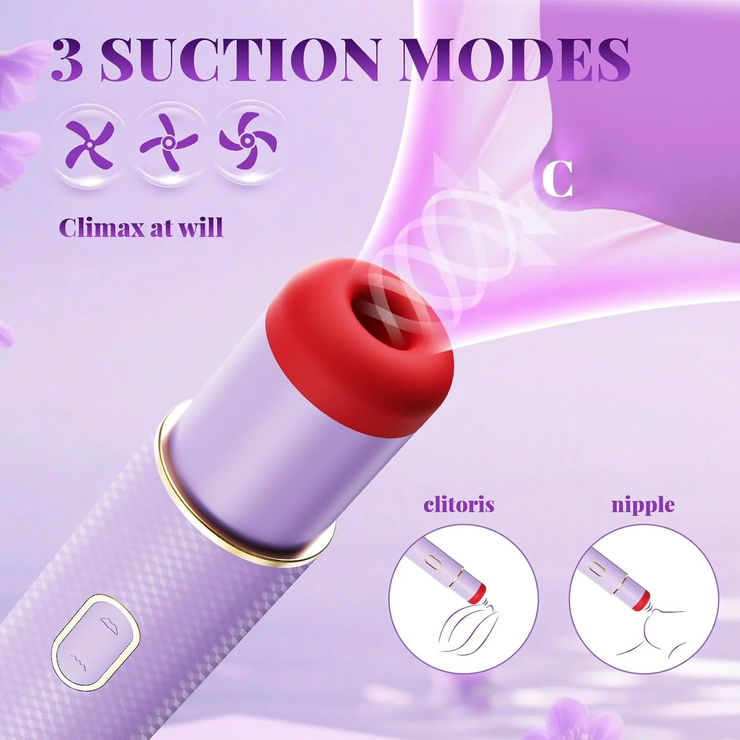 LuxeLip Lipstick Clit Sucker Bullet Vibrator 2-in-1 - Image 3