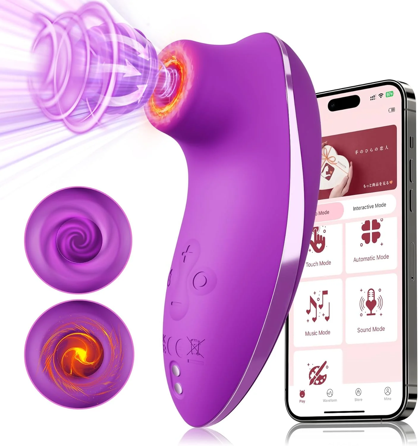 ThermavaX Heating Clit Sucker App Control Waterproof Quiet - Image 7
