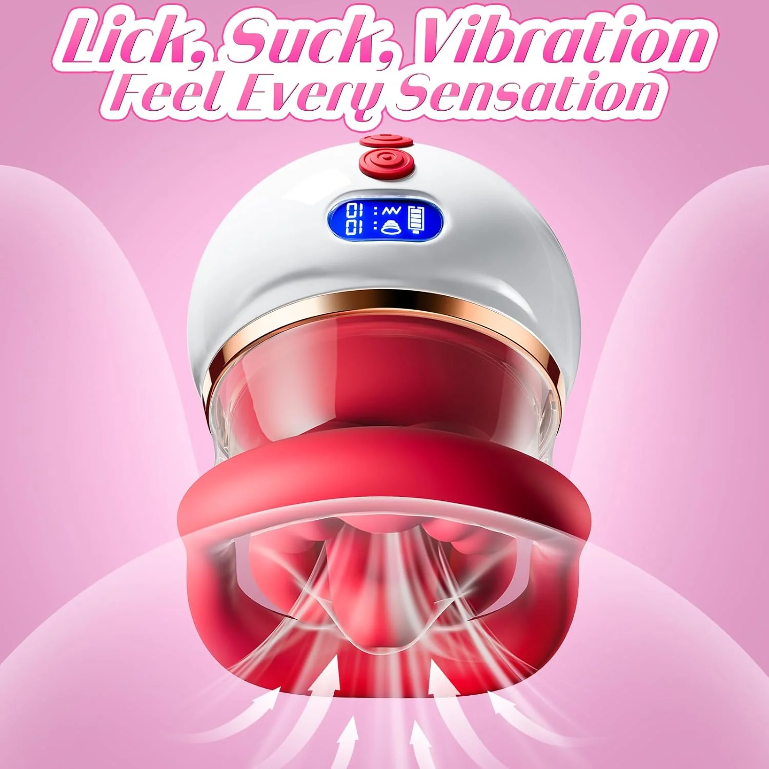 VirexaLux 5-in-1 Clit Sucker Mouth Vibrator LCD 10 Modes App Heated - Image 8