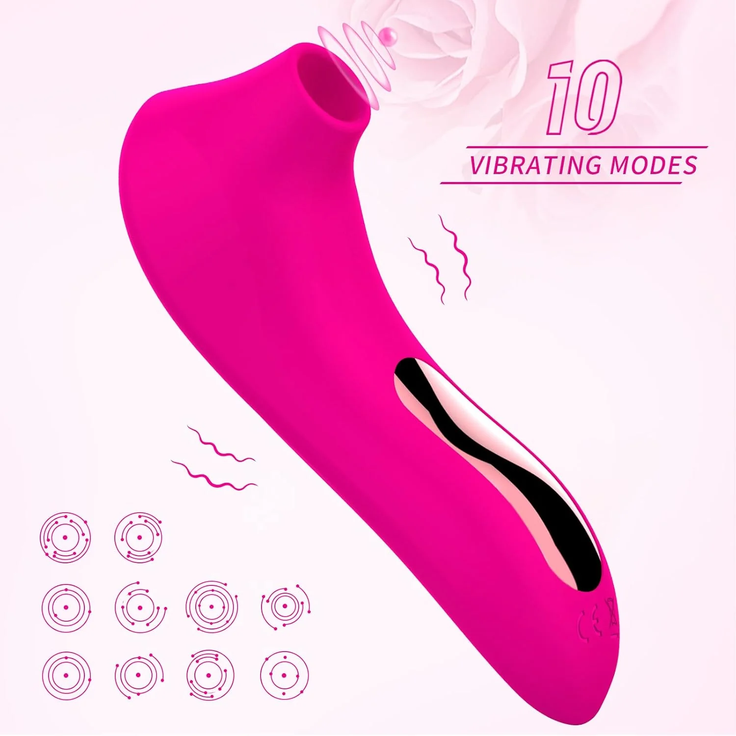 RoselleVibe Rose Vibrator Wand 10 Modes Waterproof Quiet - Image 2