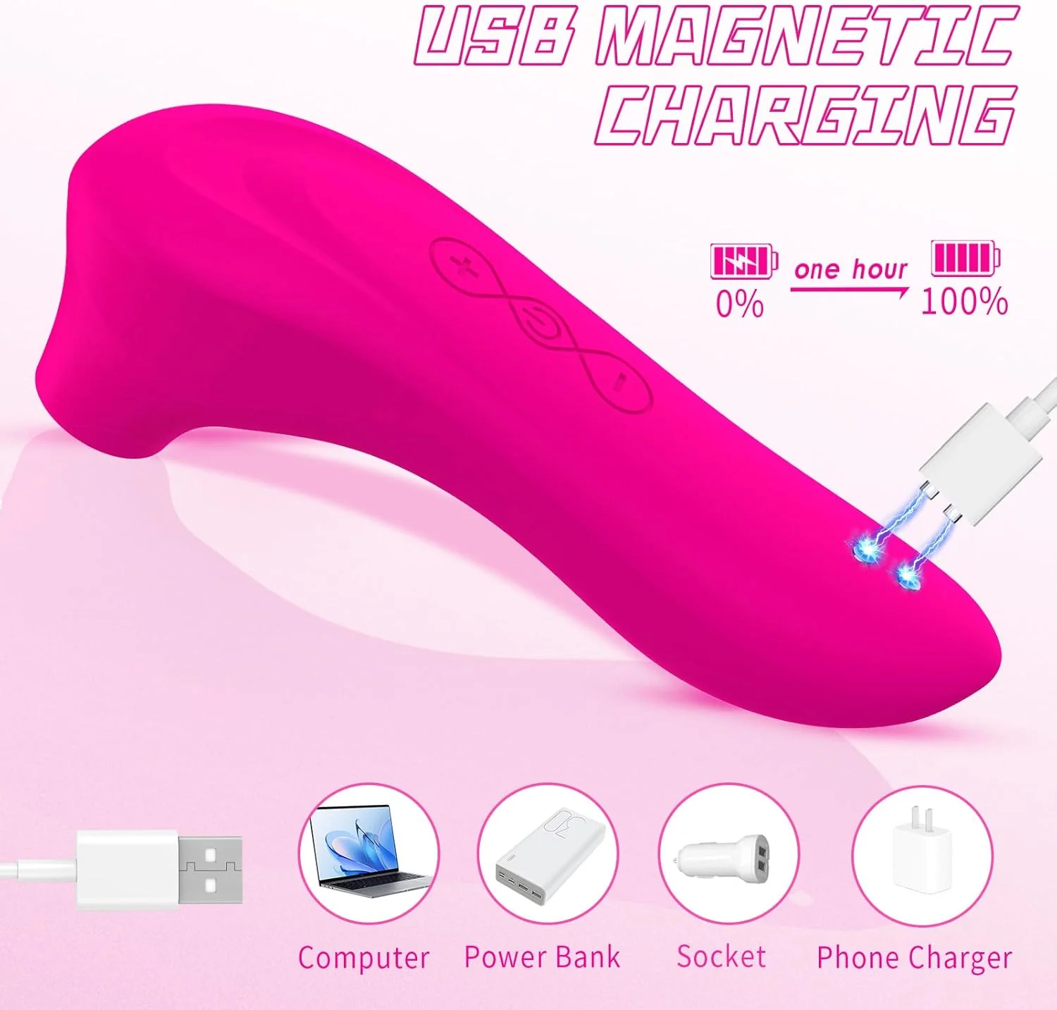RoselleVibe Rose Vibrator Wand 10 Modes Waterproof Quiet - Image 5