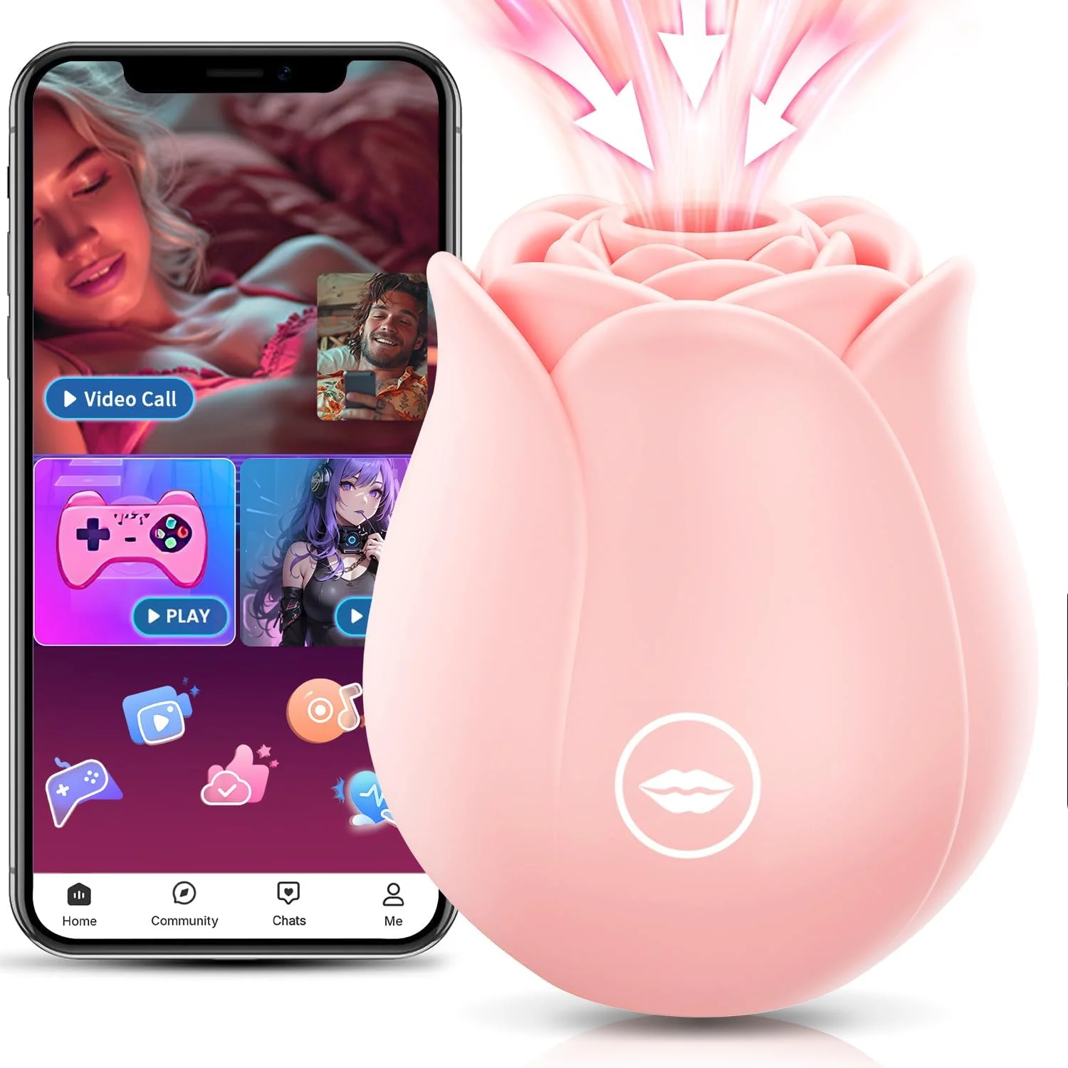 LunaraSync Rose Clit Sucker 10 Modes App Control Waterproof