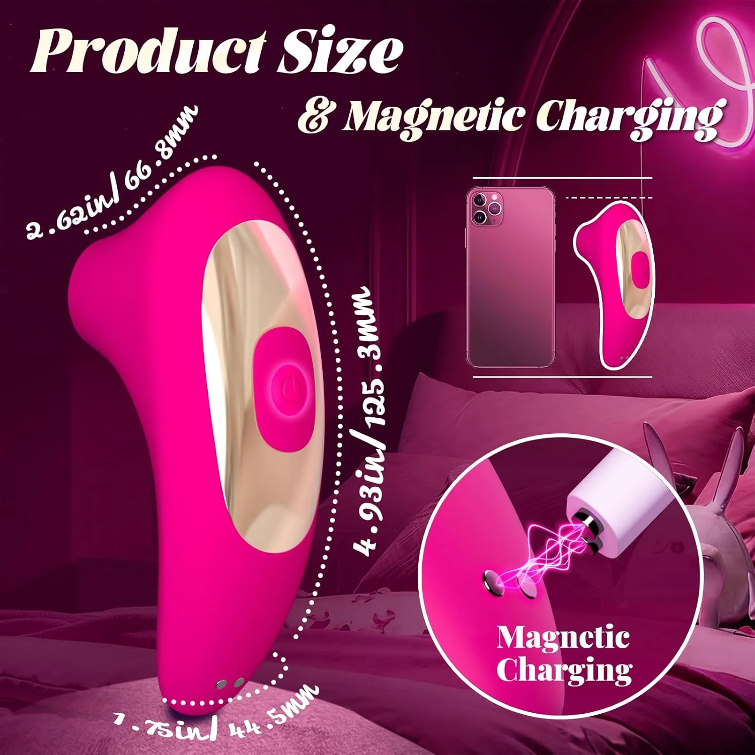 SereviaX Clit Sucker Wand 10 Modes Waterproof Quiet USB - Image 4