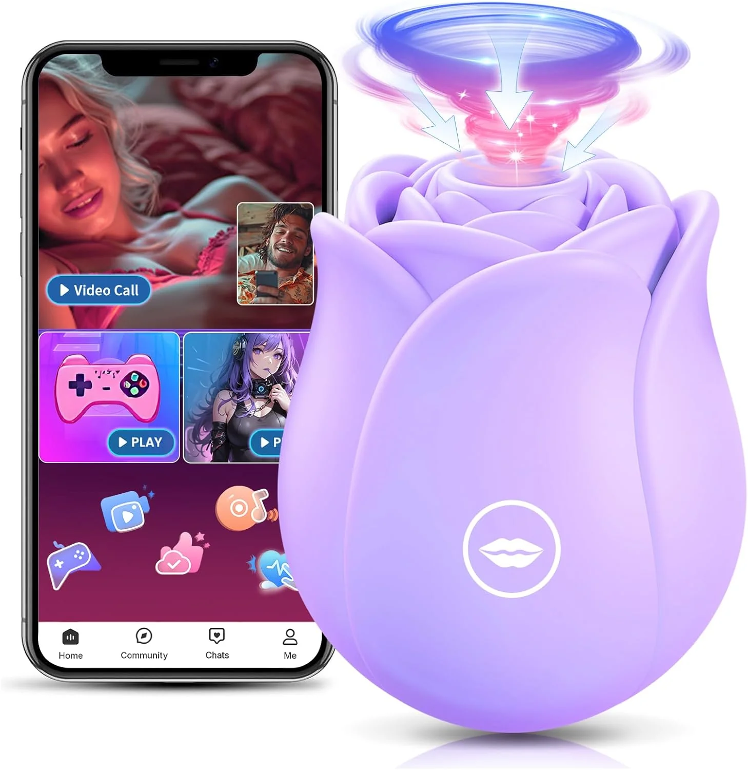 VelouryX Rose Clit Sucker 10 Modes App Quiet Waterproof