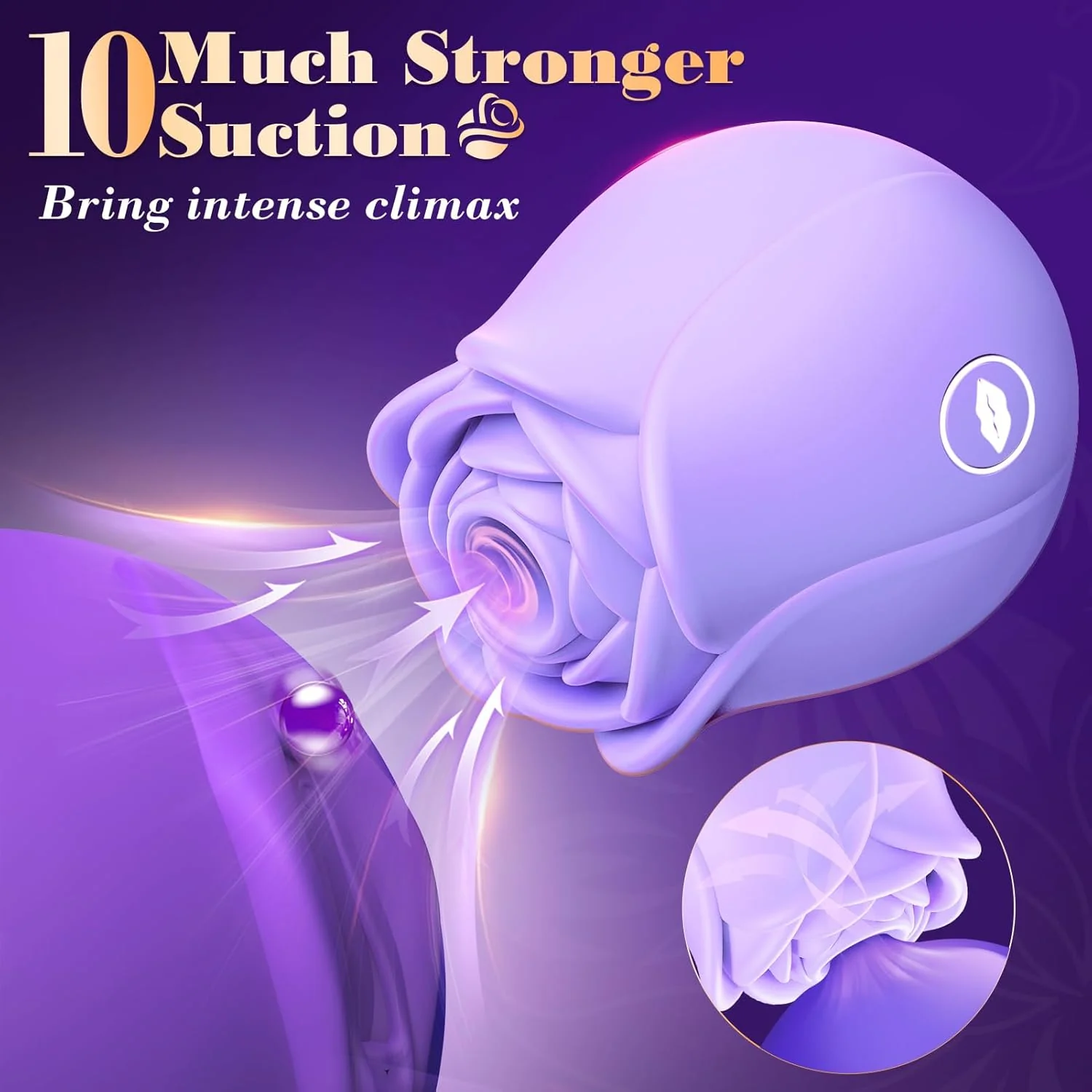 VelouryX Rose Clit Sucker 10 Modes App Quiet Waterproof - Image 2