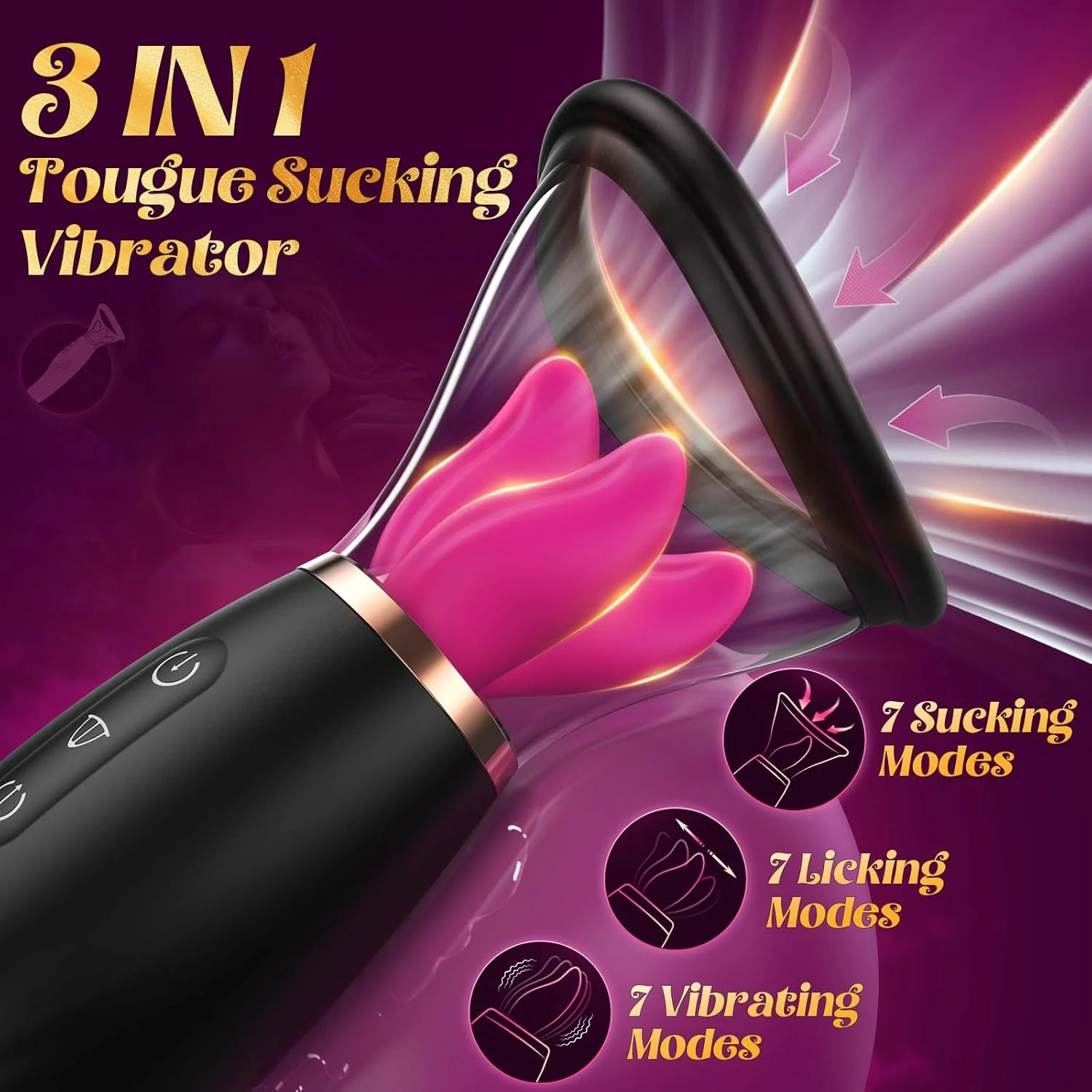 TrielleFlex Dual Cup Clit Sucker 7+10 Modes Rechargeable - Image 3