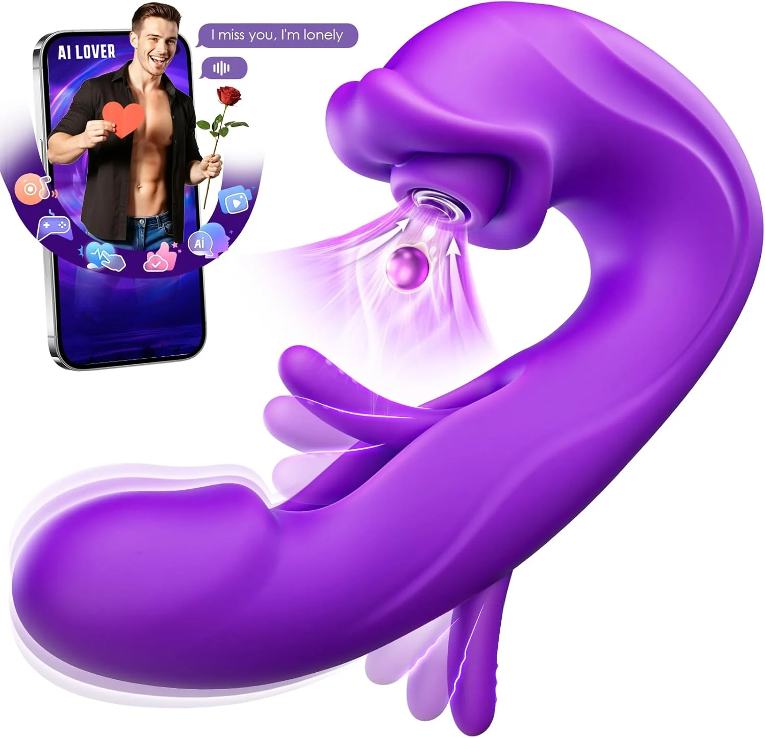 AuralyX AI G-Spot Flapping Vibrator Suction App Control Toy - Image 9