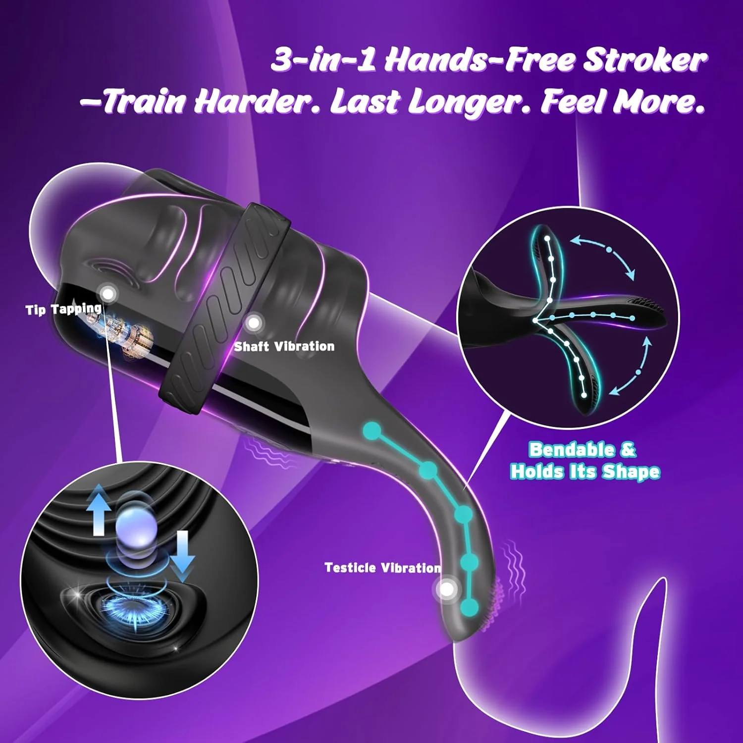 FlexTap Hands-Free Male Stroker 3 Motor Tap Trainer - Image 3