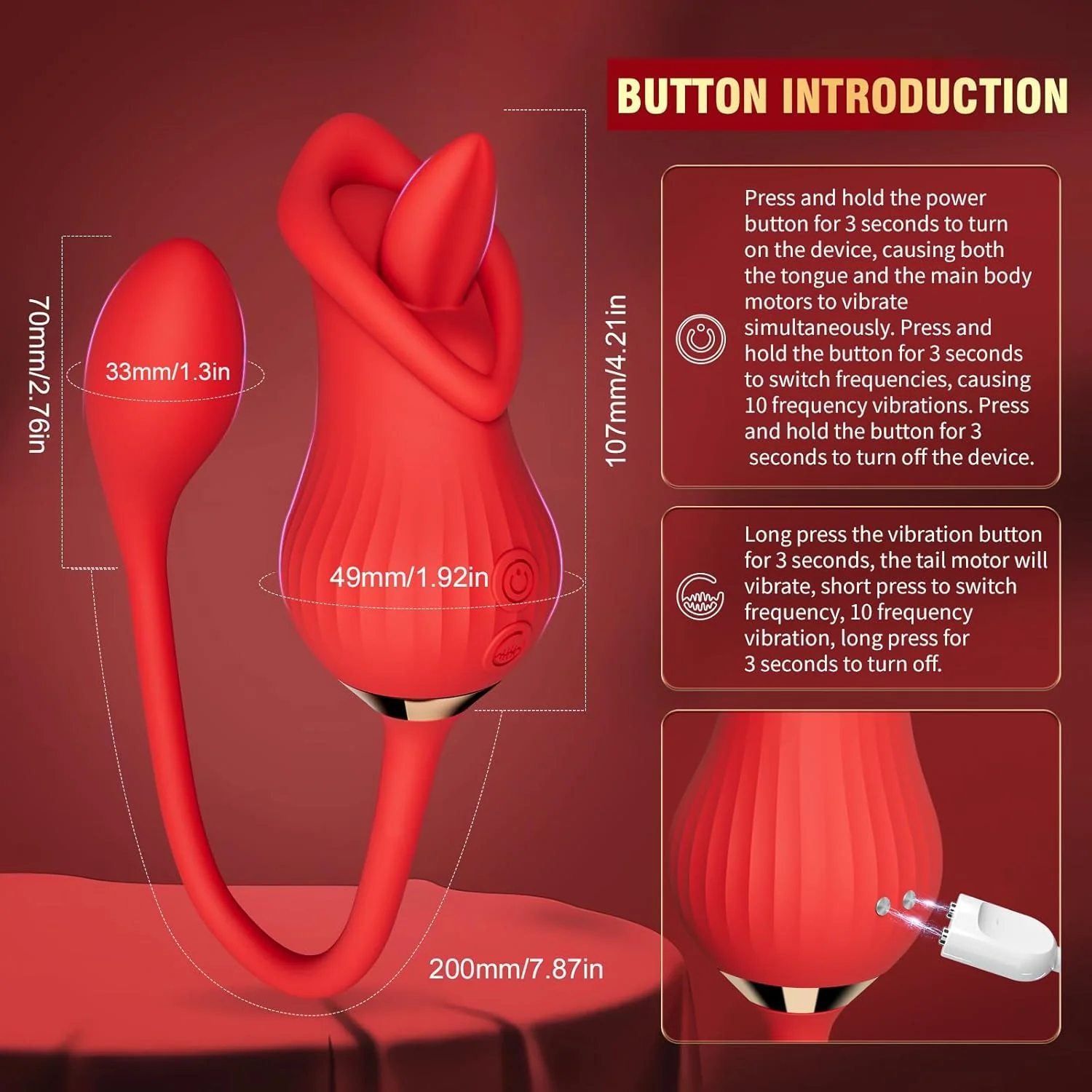 TeaseDrop Tongue Licking Egg Vibrator - Image 3
