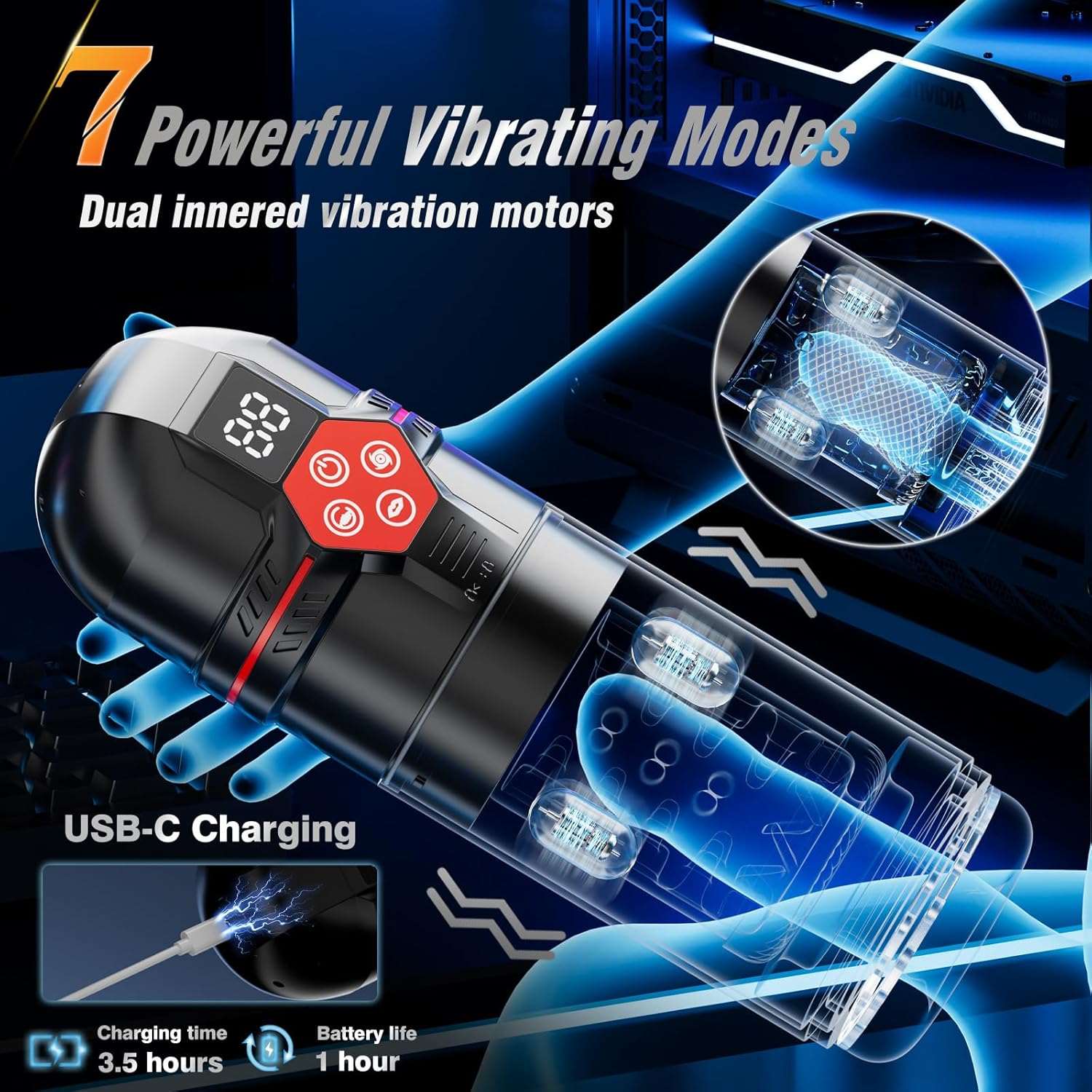 TeaseGrip 6-in1 Male Masturbator Penis Pump - Image 6