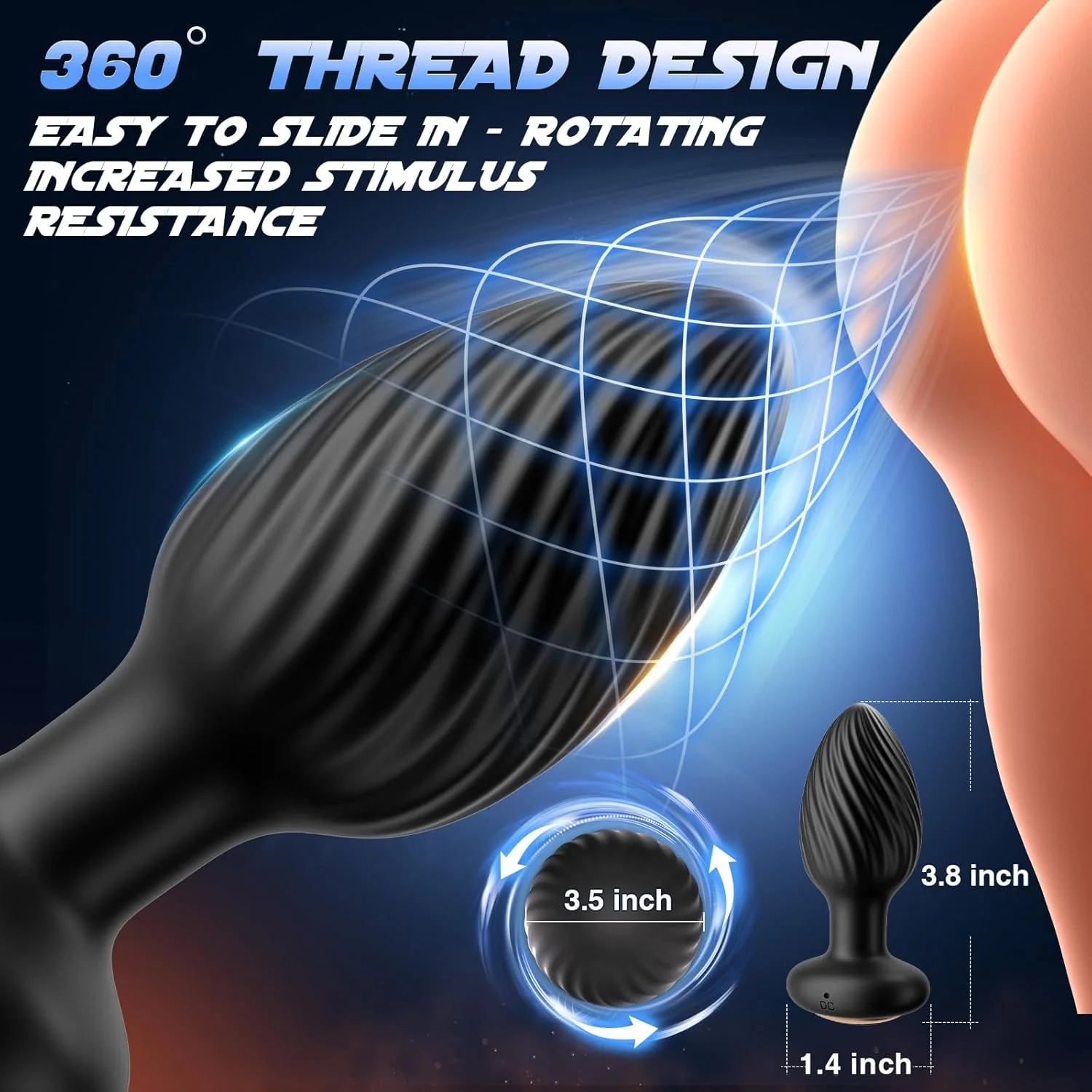 TemptTease 360° Rotation Swirl Anal Plug - Image 4