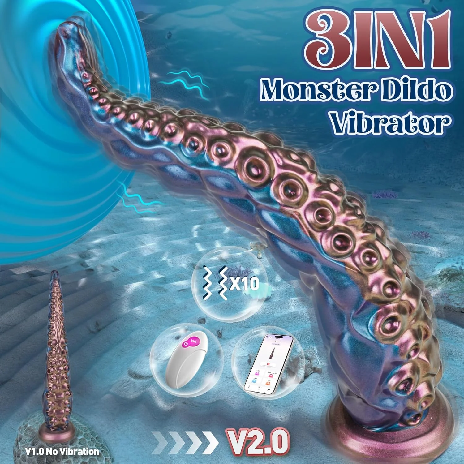 KrakenyX AI Tentacle Dildo Vibrator 10 Modes App Control - Image 6