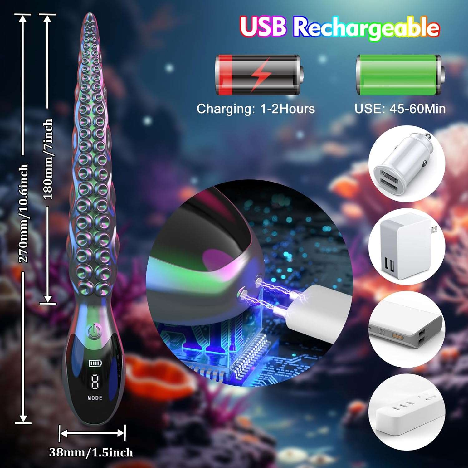 OctoVibe Tentacle Vibrating Dildo – 9 Modes - Image 5