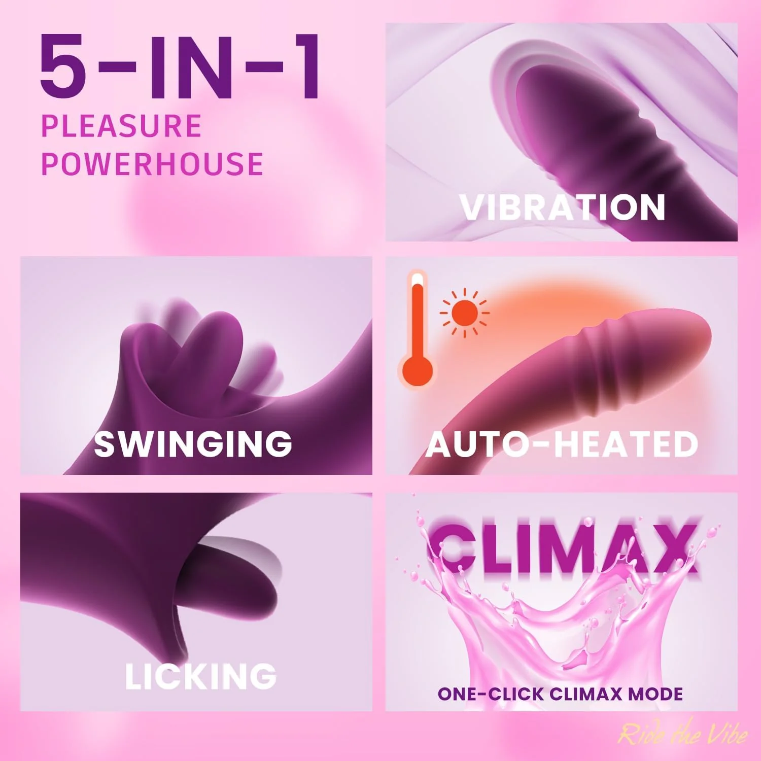 ThermoraSync Heated Thrusting Licking Rabbit Vibrator 5-in-1 G-Spot - Image 2