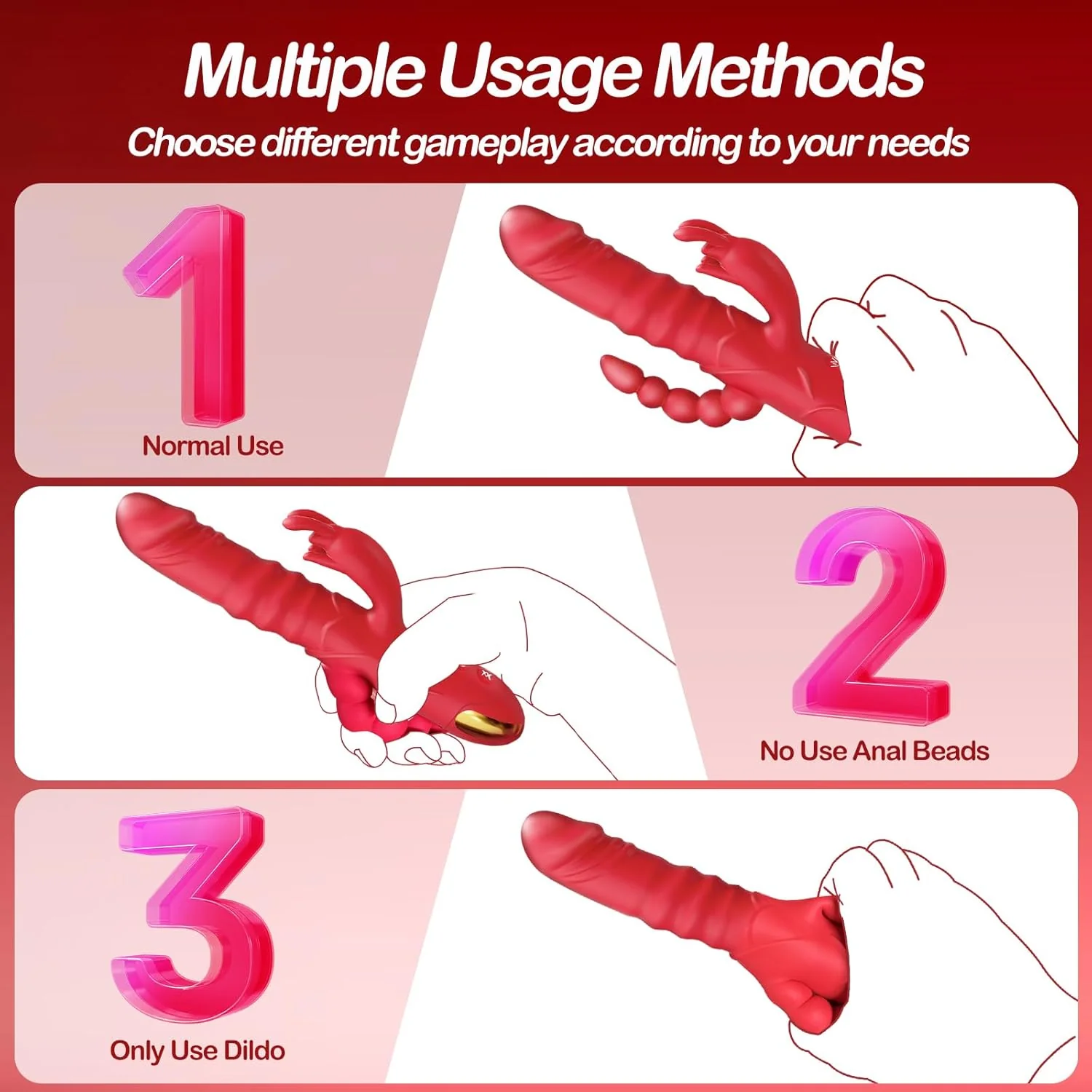 QuadraCore 4-in-1 Thrusting Rabbit Vibrator 3 Thrust 10 Modes - Image 5