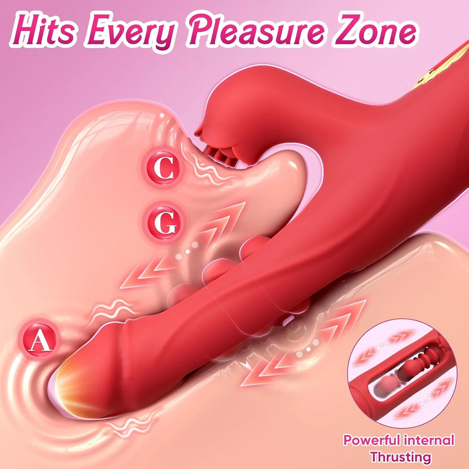 AvenraCore Thrusting Licking Brush G-Spot Vibrator 3-in-1 10 Modes - Image 3