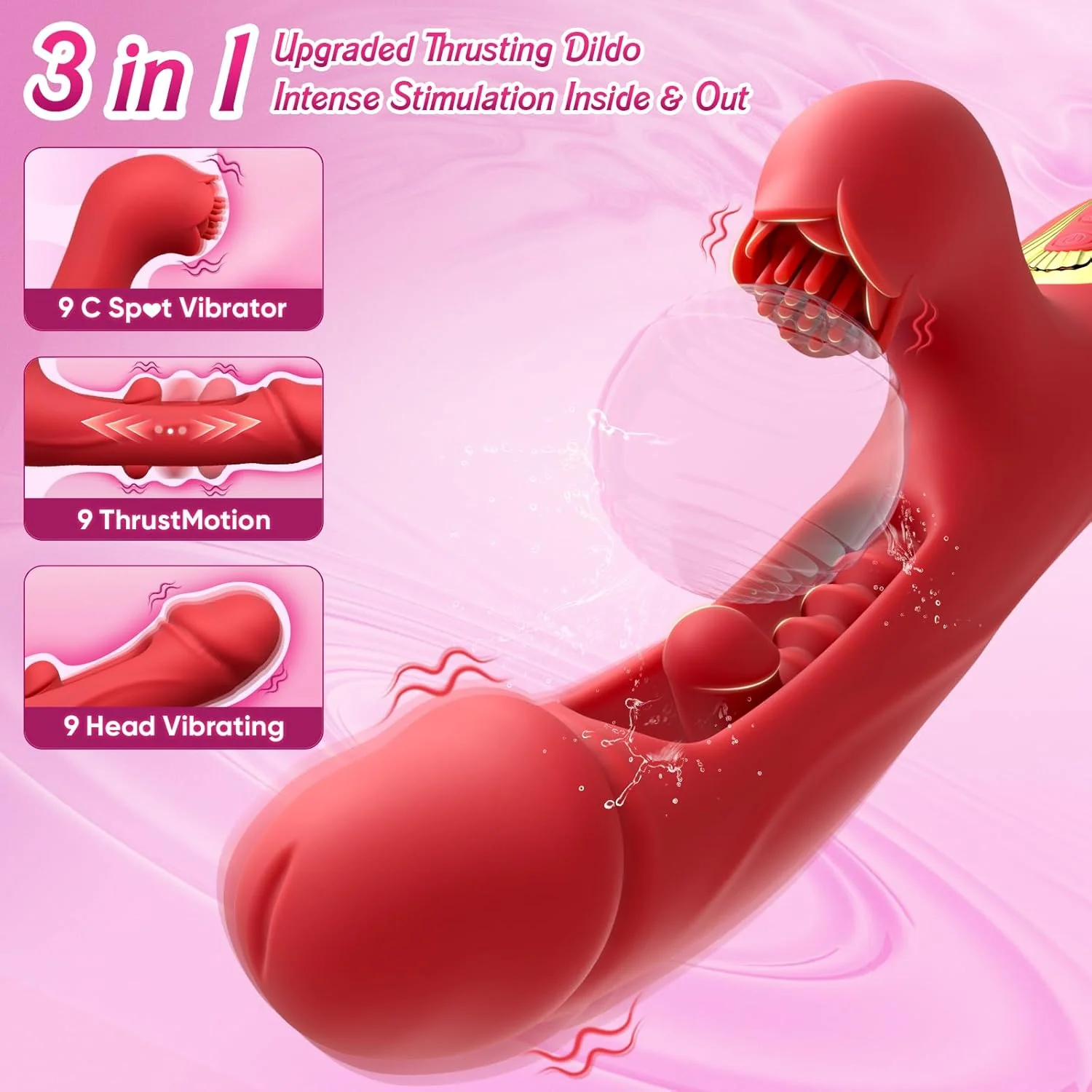 AvenraCore Thrusting Licking Brush G-Spot Vibrator 3-in-1 10 Modes - Image 4