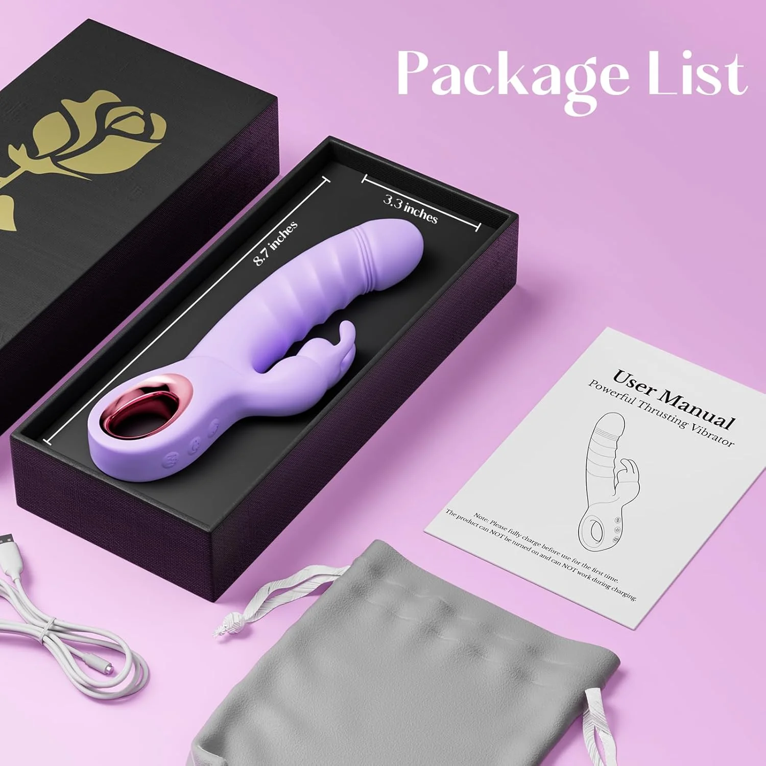 AuralisX Thrusting Rabbit Vibrator 7 Modes 3 Motor Waterproof - Image 6