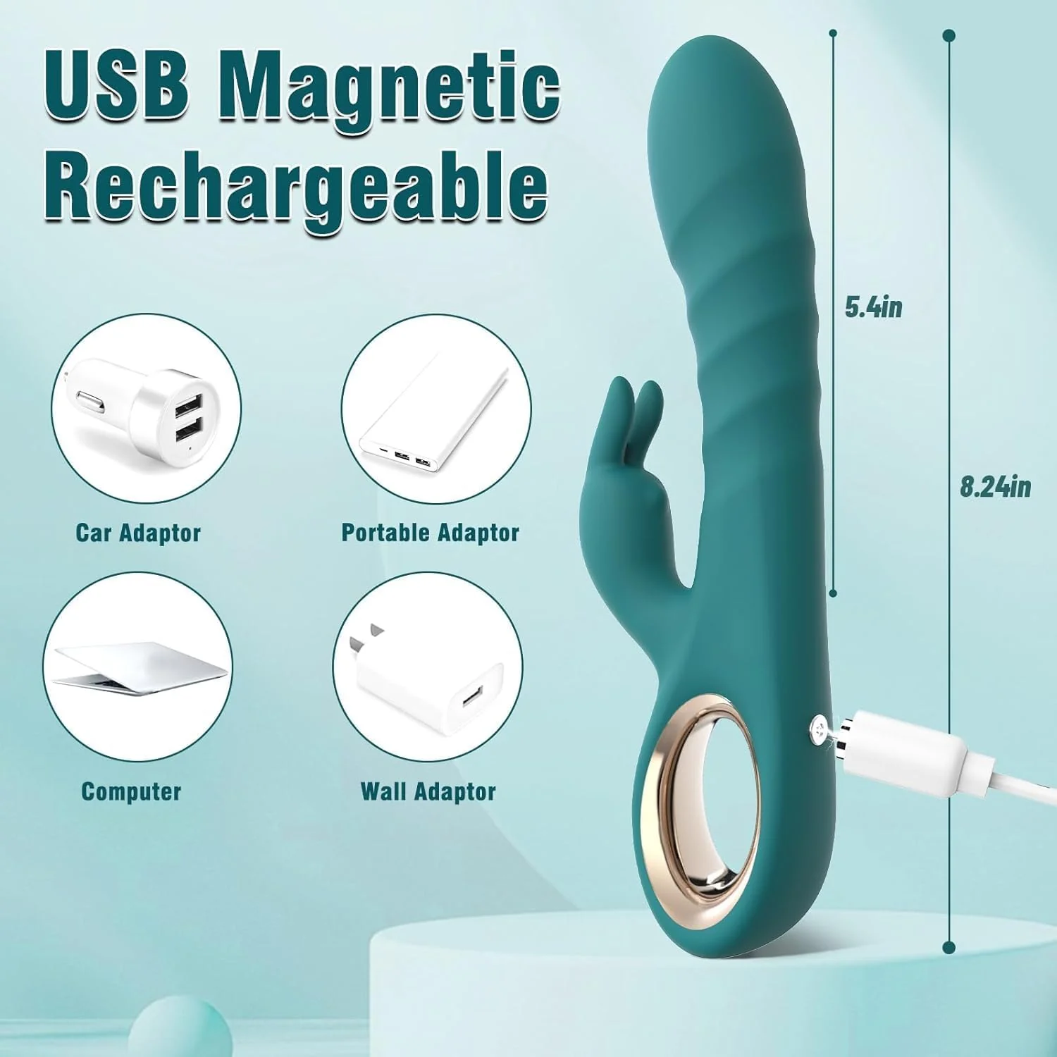 ThrustAura Thrusting Rabbit Vibrator 3 Motor 10 Modes Waterproof - Image 4