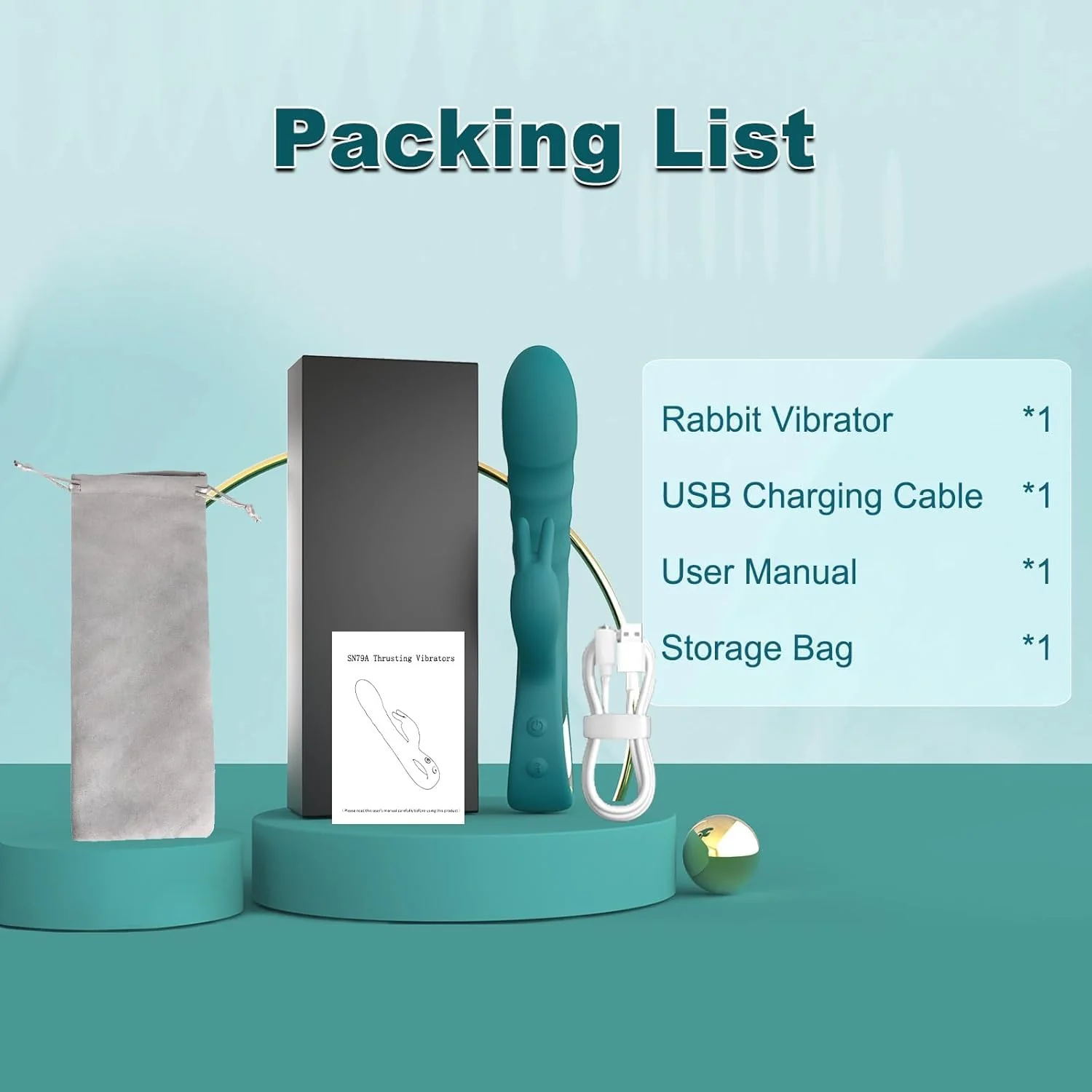 ThrustAura Thrusting Rabbit Vibrator 3 Motor 10 Modes Waterproof - Image 6