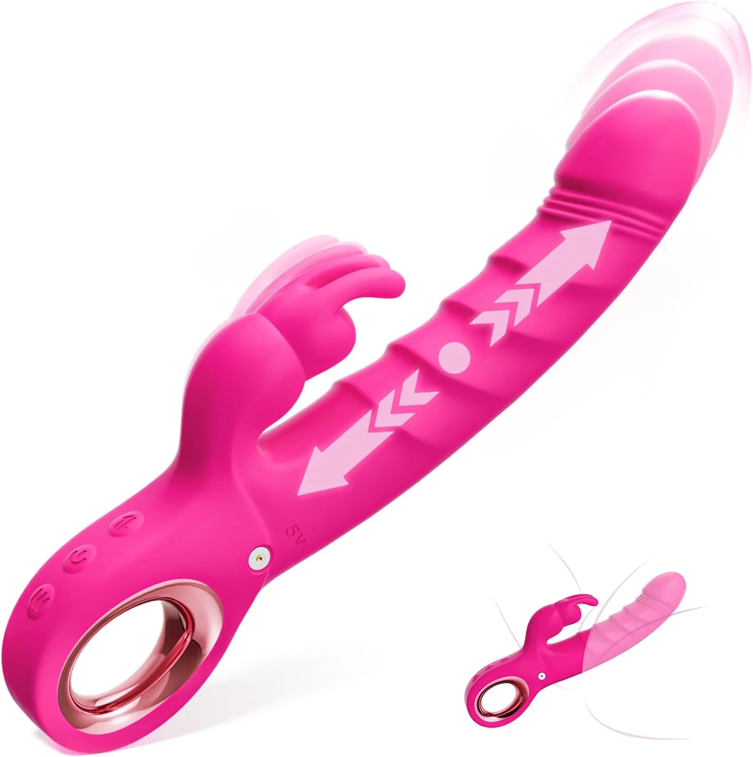 RoseVanta Thrusting Rabbit Vibrator 7 Modes 3 Motor Waterproof