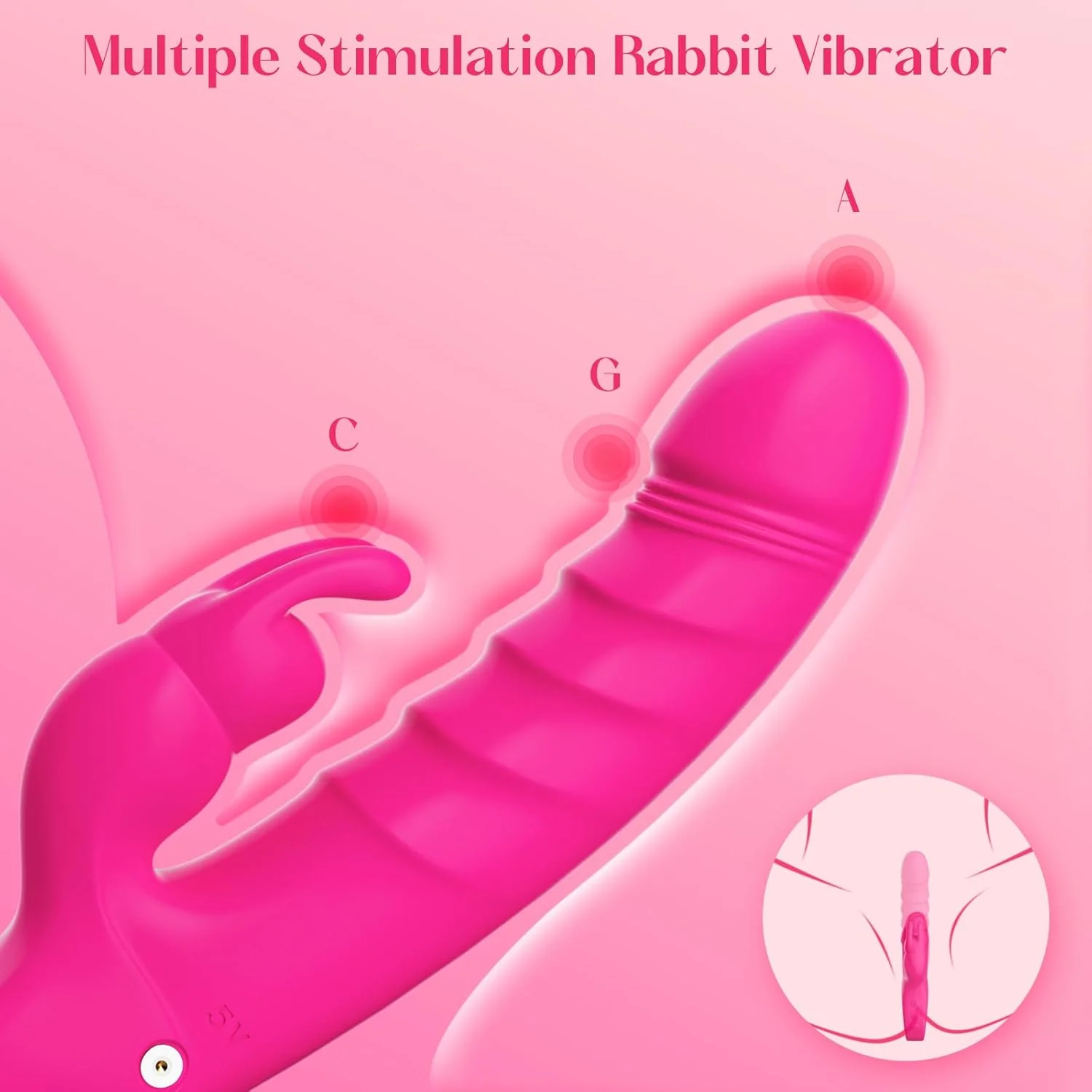 RoseVanta Thrusting Rabbit Vibrator 7 Modes 3 Motor Waterproof - Image 3