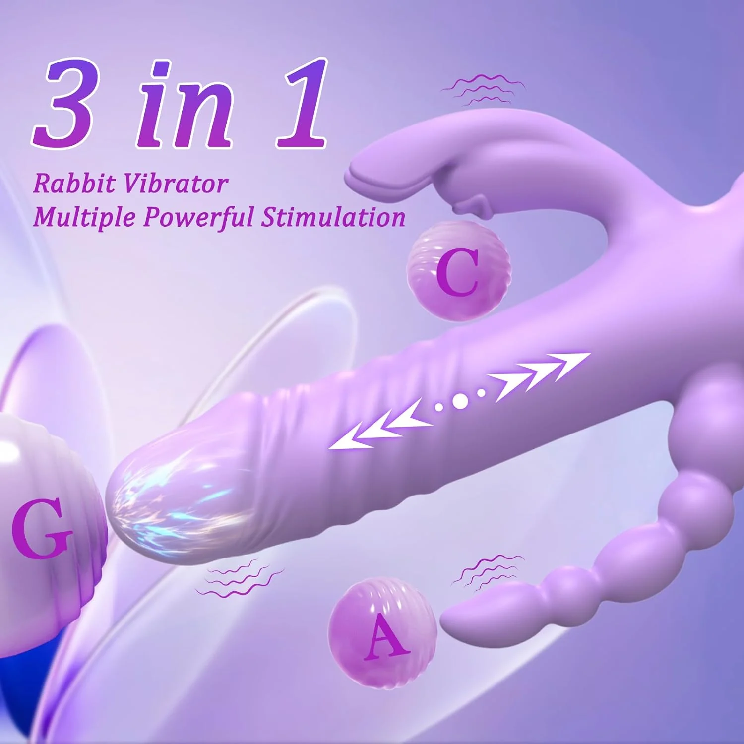 TriVantaX Rabbit Thruster 7 Speeds 7 Modes Waterproof Silicone - Image 3