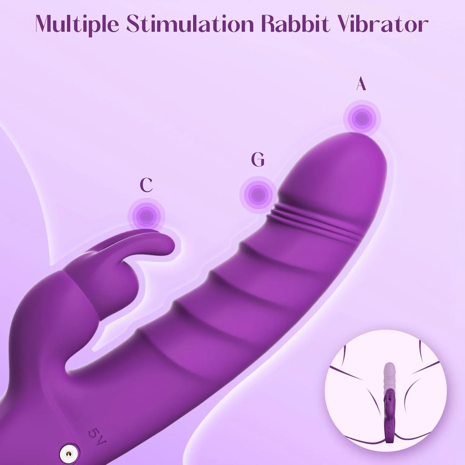 VelourRose Rose Thrusting Rabbit Vibrator 7 Modes Waterproof - Image 3