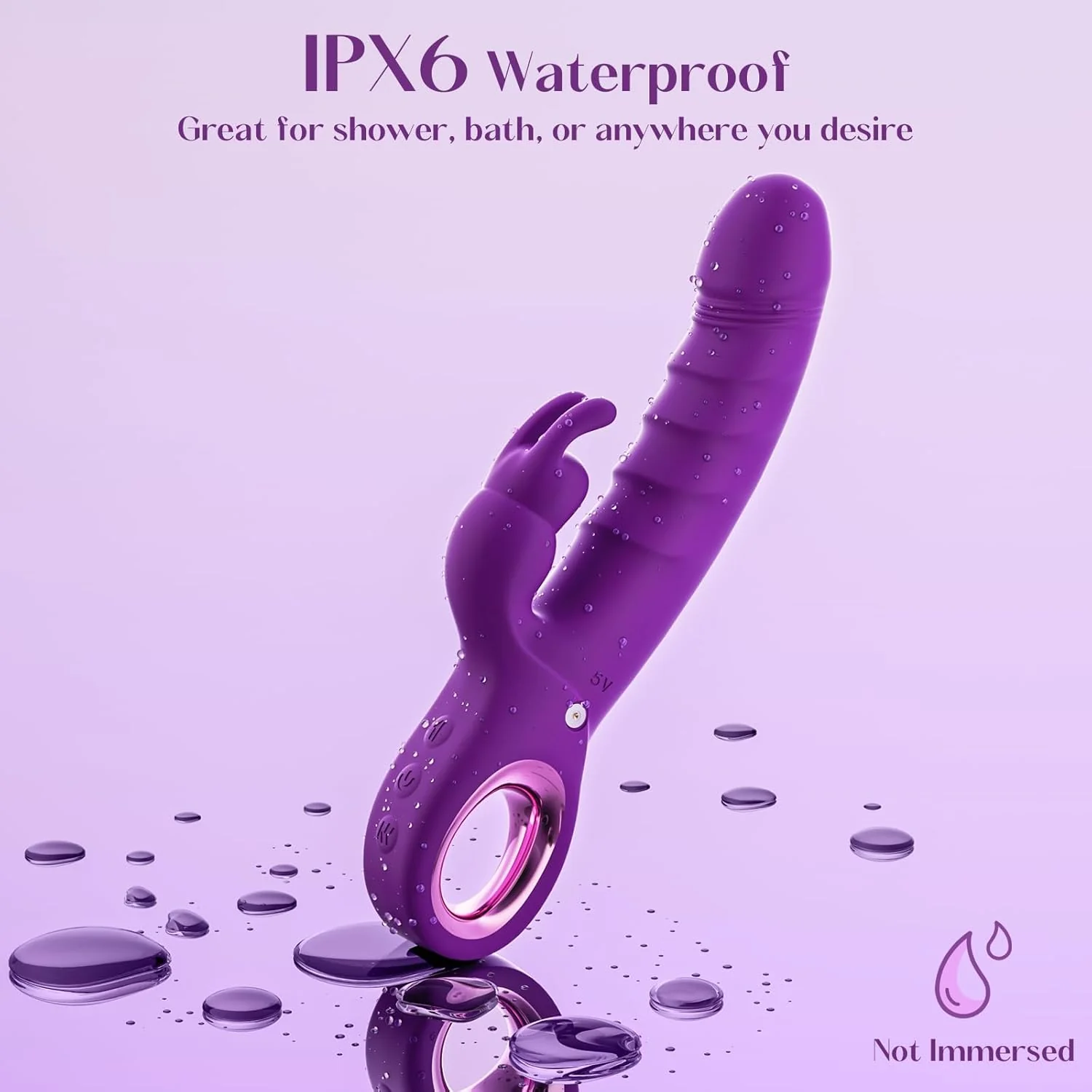 VelourRose Rose Thrusting Rabbit Vibrator 7 Modes Waterproof - Image 5