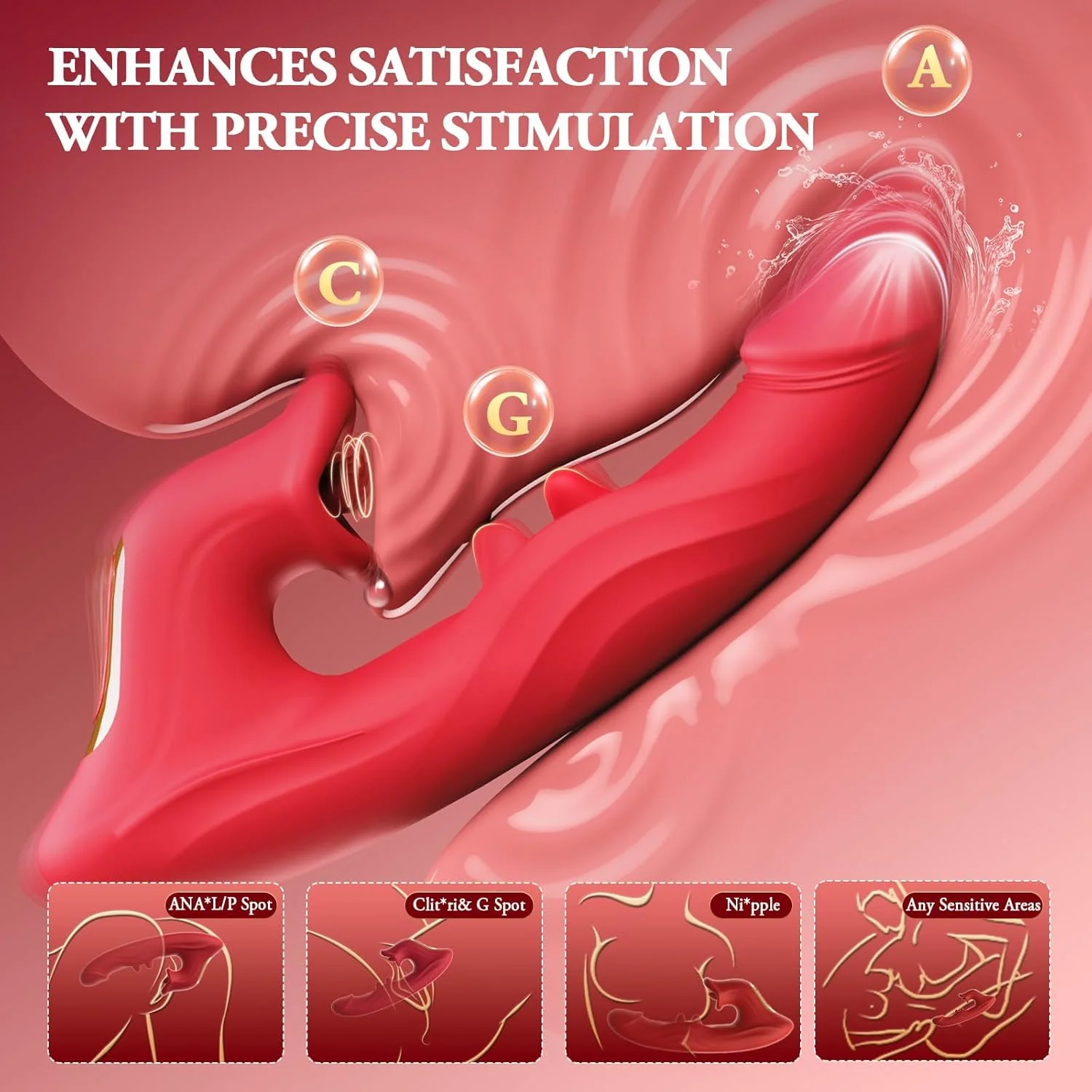 ZenvyX Thrusting Rabbit Licking Vibrator 4-in-1 10 Modes G-Spot - Image 3