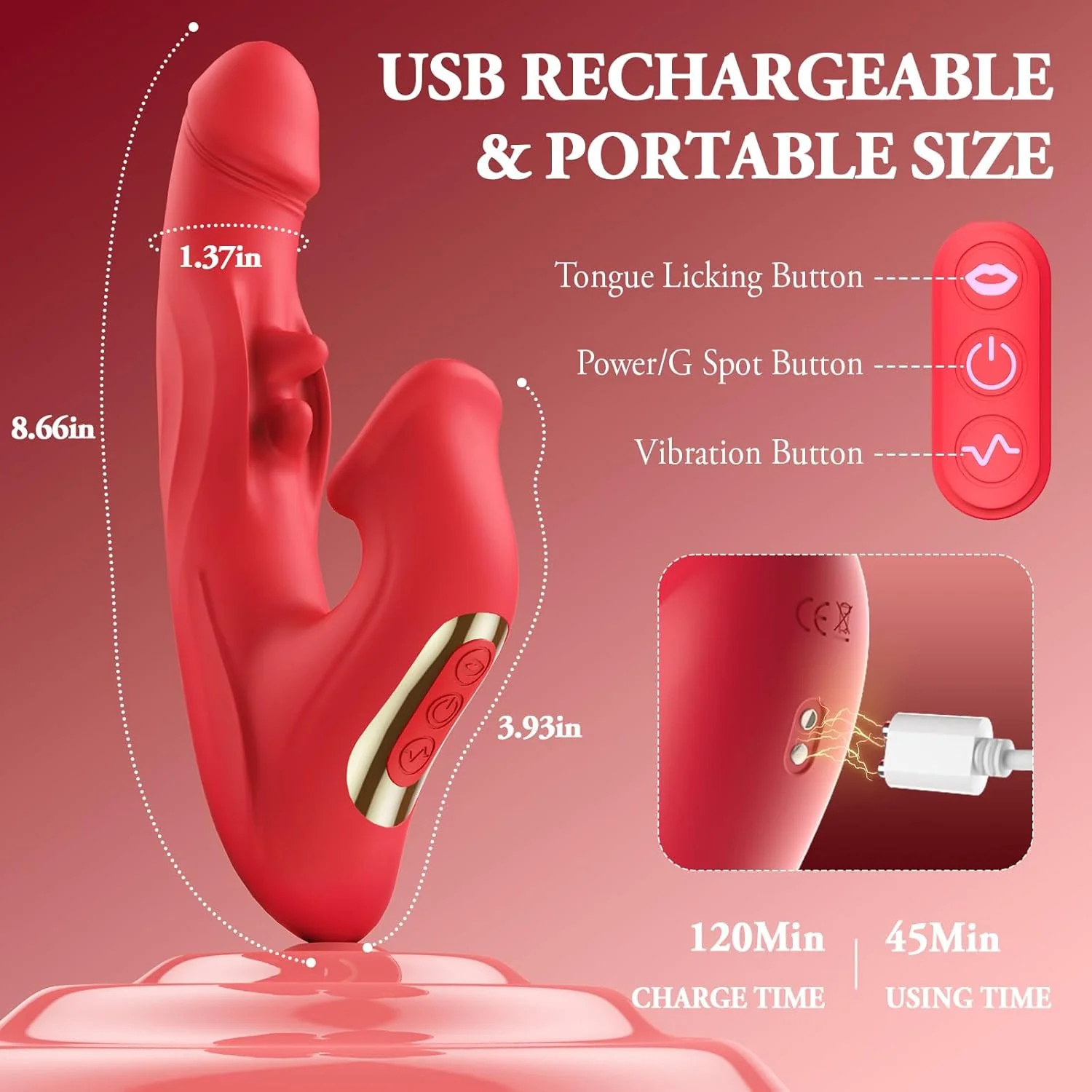 ZenvyX Thrusting Rabbit Licking Vibrator 4-in-1 10 Modes G-Spot - Image 6