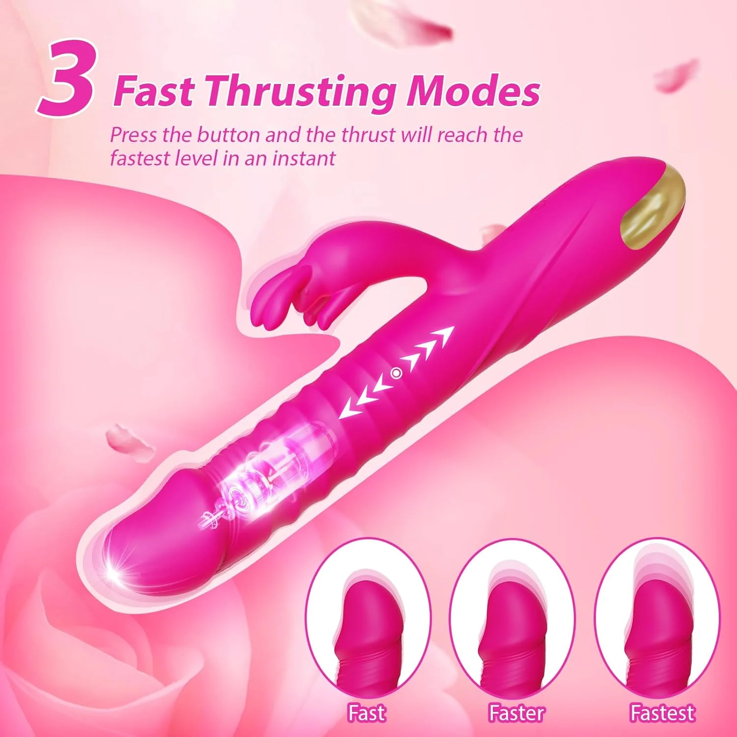 CoreThrust Thrusting Rabbit Vibrator 3 Thrust 10 Modes Silicone - Image 2