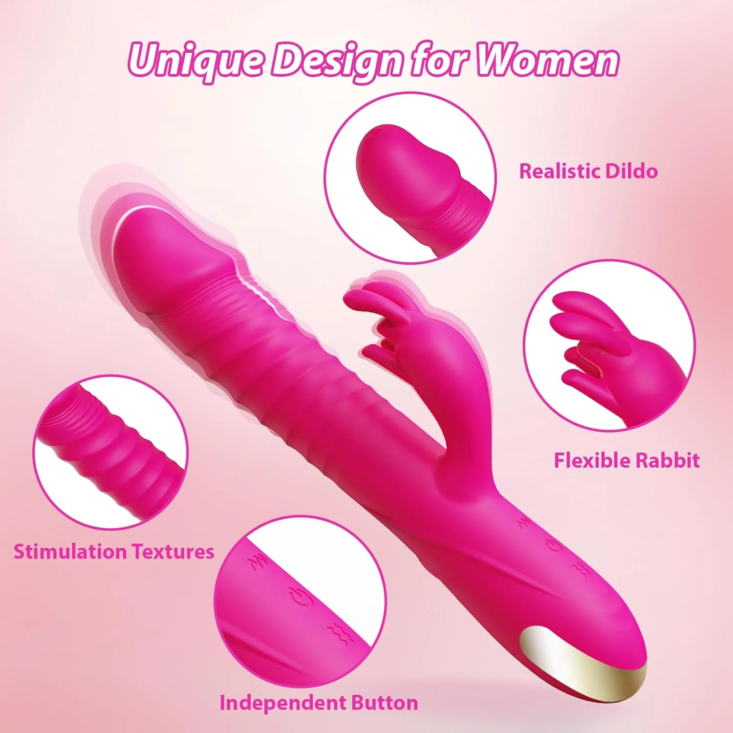 CoreThrust Thrusting Rabbit Vibrator 3 Thrust 10 Modes Silicone - Image 4