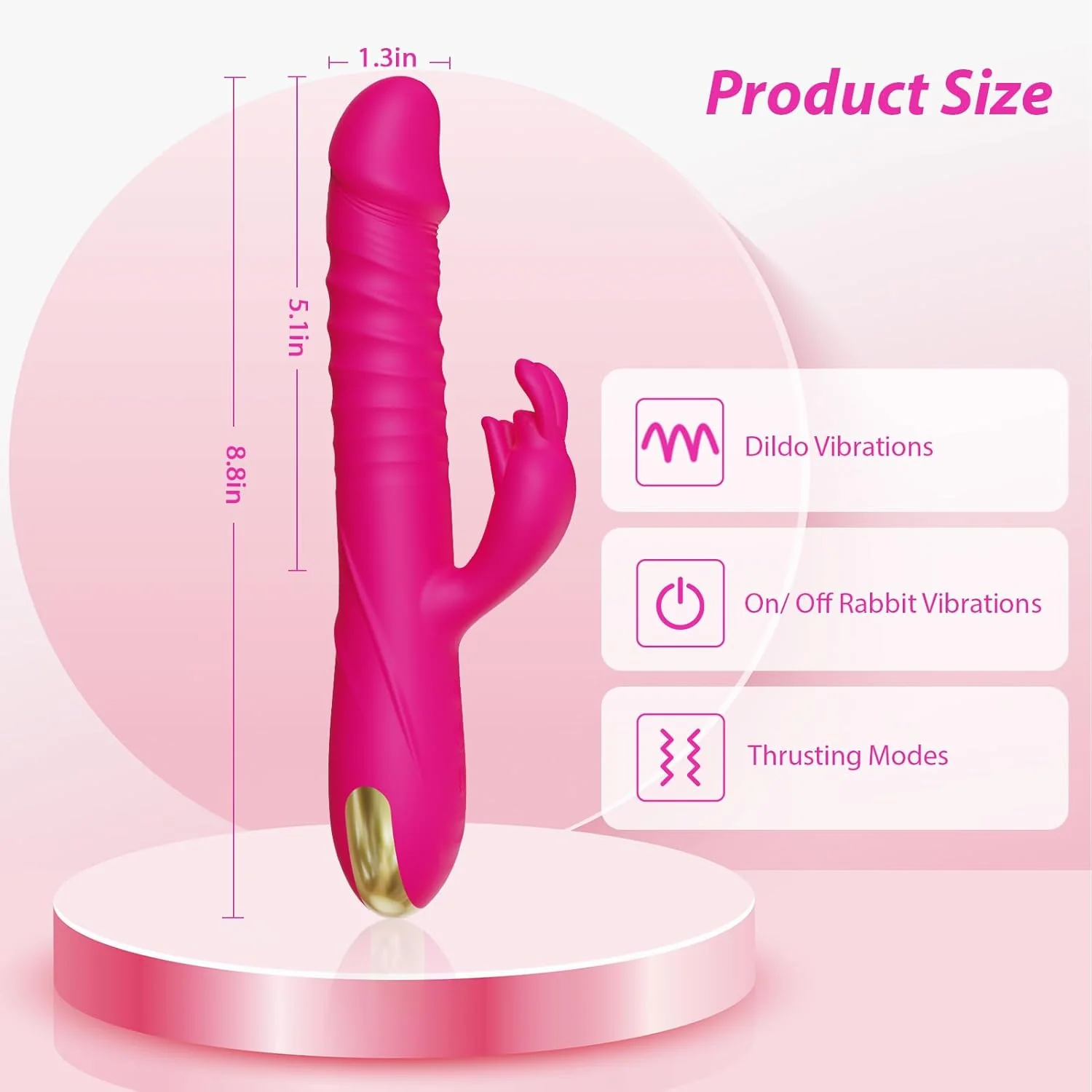 CoreThrust Thrusting Rabbit Vibrator 3 Thrust 10 Modes Silicone - Image 6