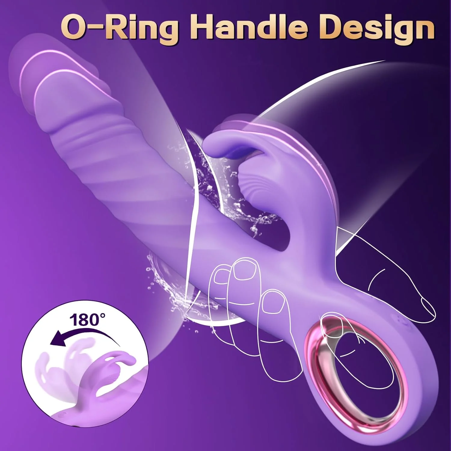 LinkAura App Control Rabbit Vibrator 9 Thrust 9 Modes USB - Image 4