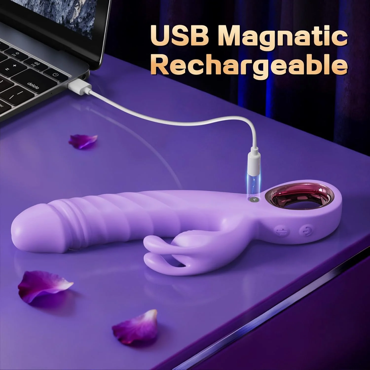 LinkAura App Control Rabbit Vibrator 9 Thrust 9 Modes USB - Image 7