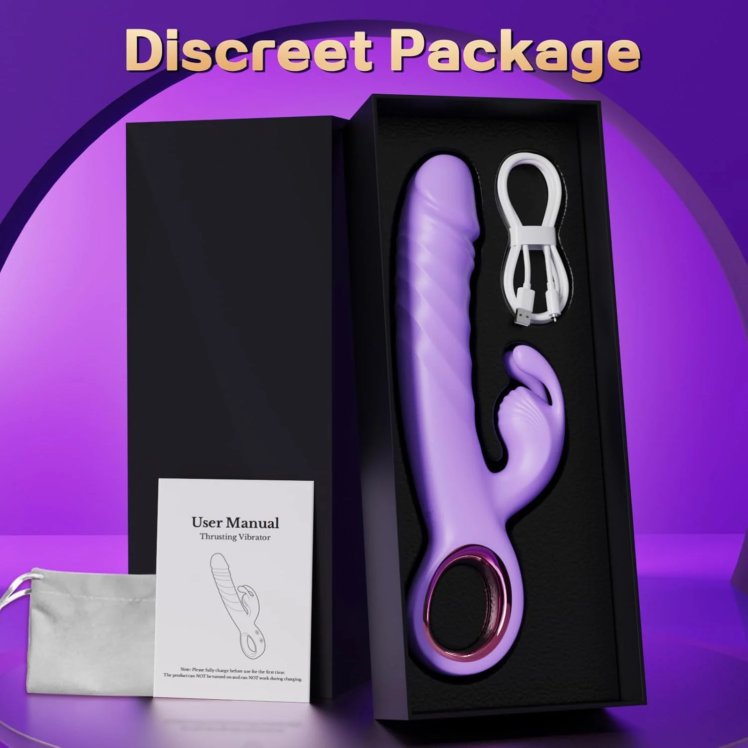 LinkAura App Control Rabbit Vibrator 9 Thrust 9 Modes USB - Image 9
