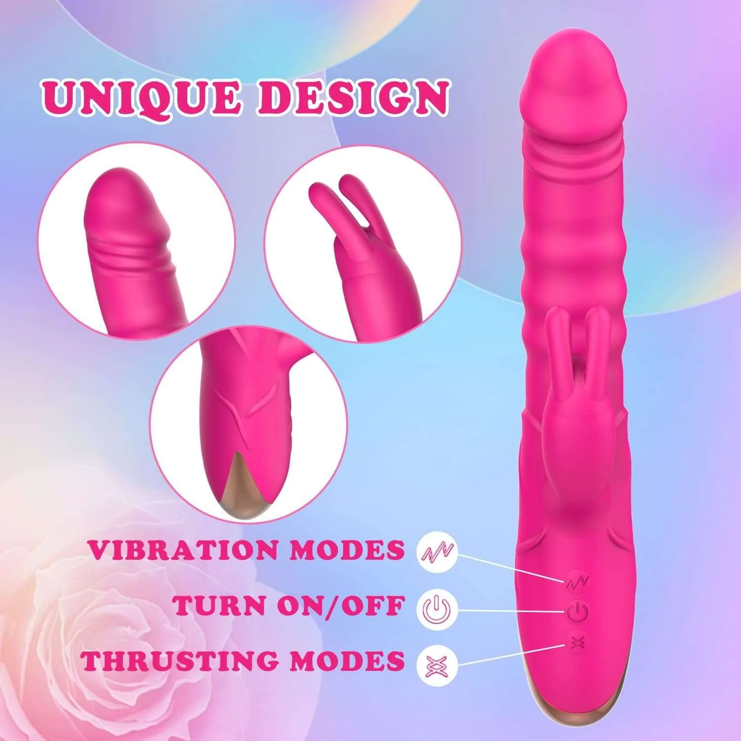 PrimeRose 3-in-1 Rabbit Thrusting Vibrator - Image 4