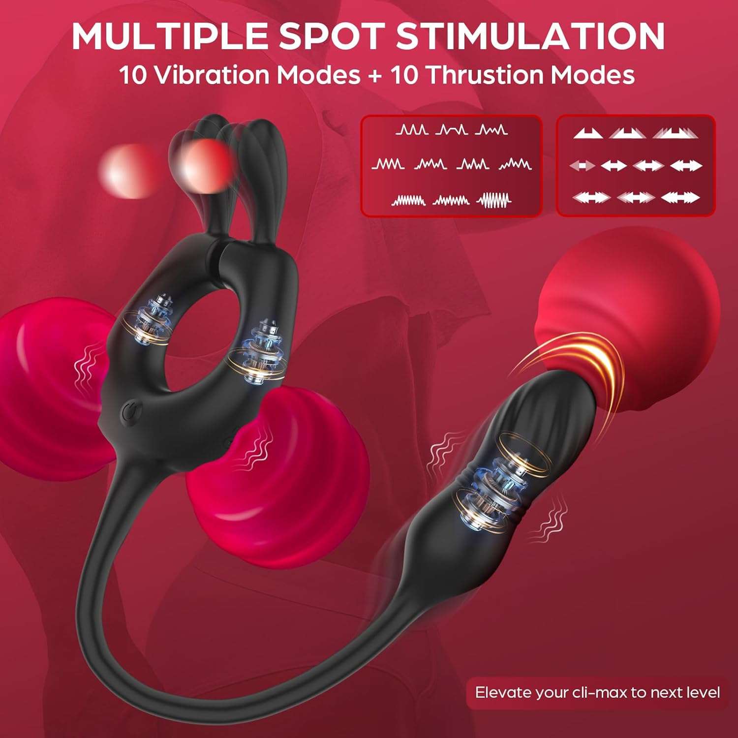 SereneWhirl Thrusting Prostate & Penis Ring Massager - Image 4