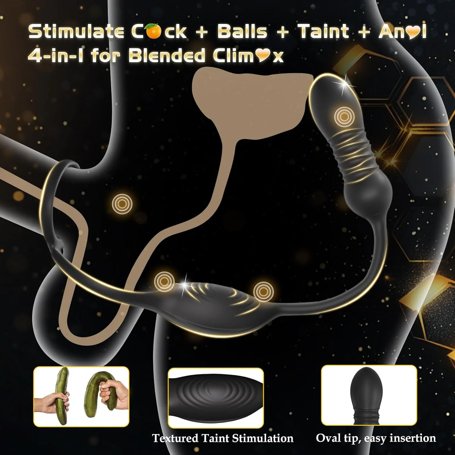 QuadThrust Thrusting Prostate Massager Cock Ring App Remote 9 Modes - Image 3