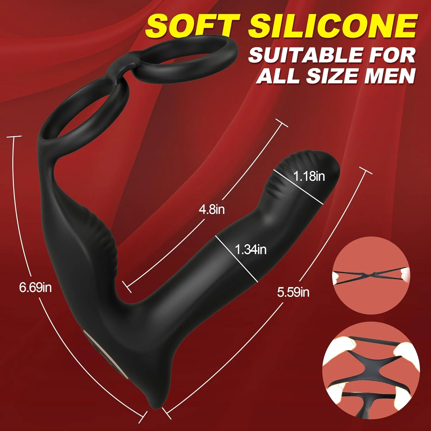 WiggThrustX Thrusting Prostate Massager Cock Ring 10 Modes Remote - Image 5