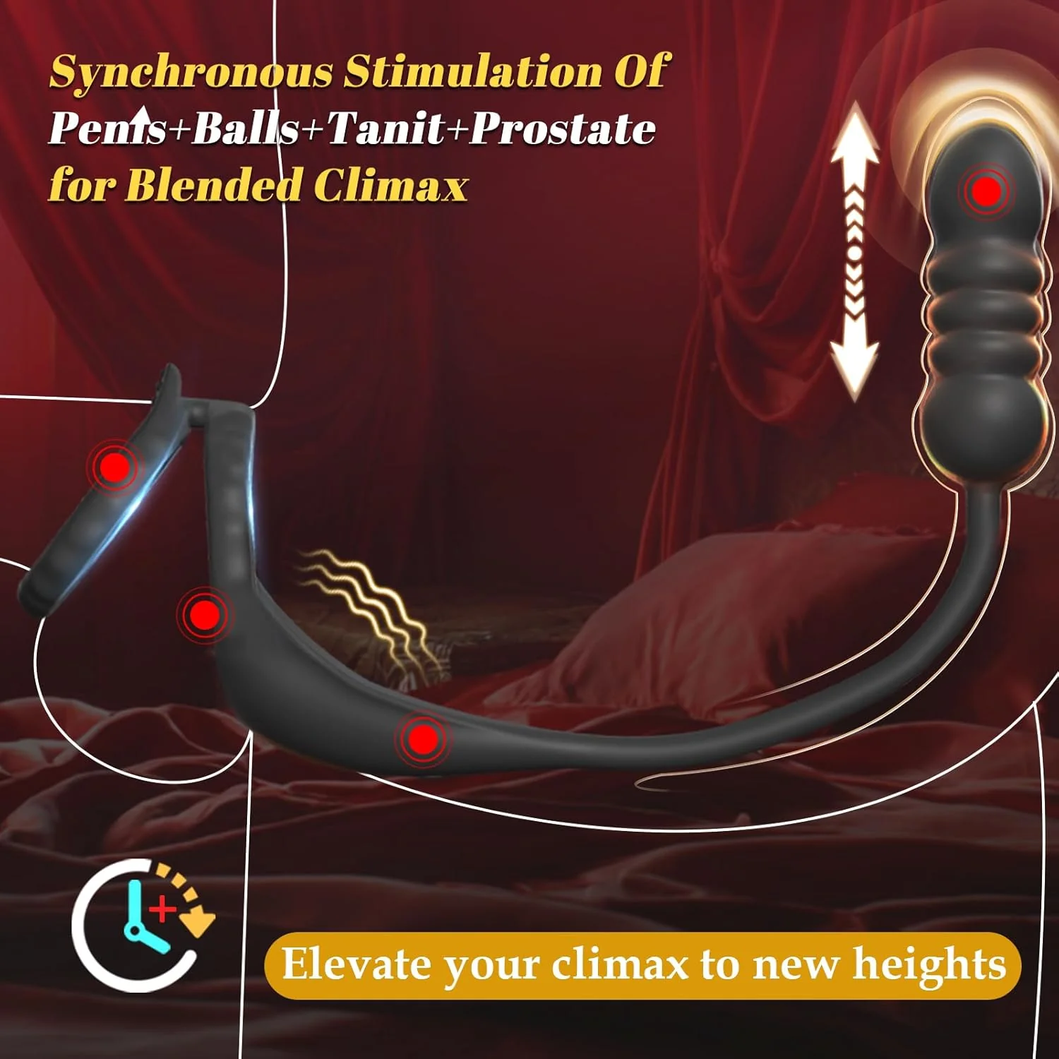 ThrustPulse Thrusting Prostate Massager Cock Ring Remote 9 Modes - Image 2