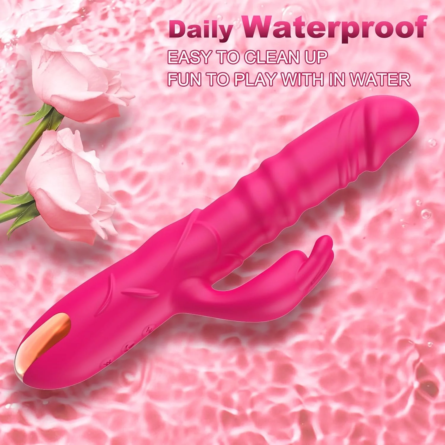 BlushAura Rose Thrusting Rabbit Vibrator 3 Thrust 10 Modes - Image 6