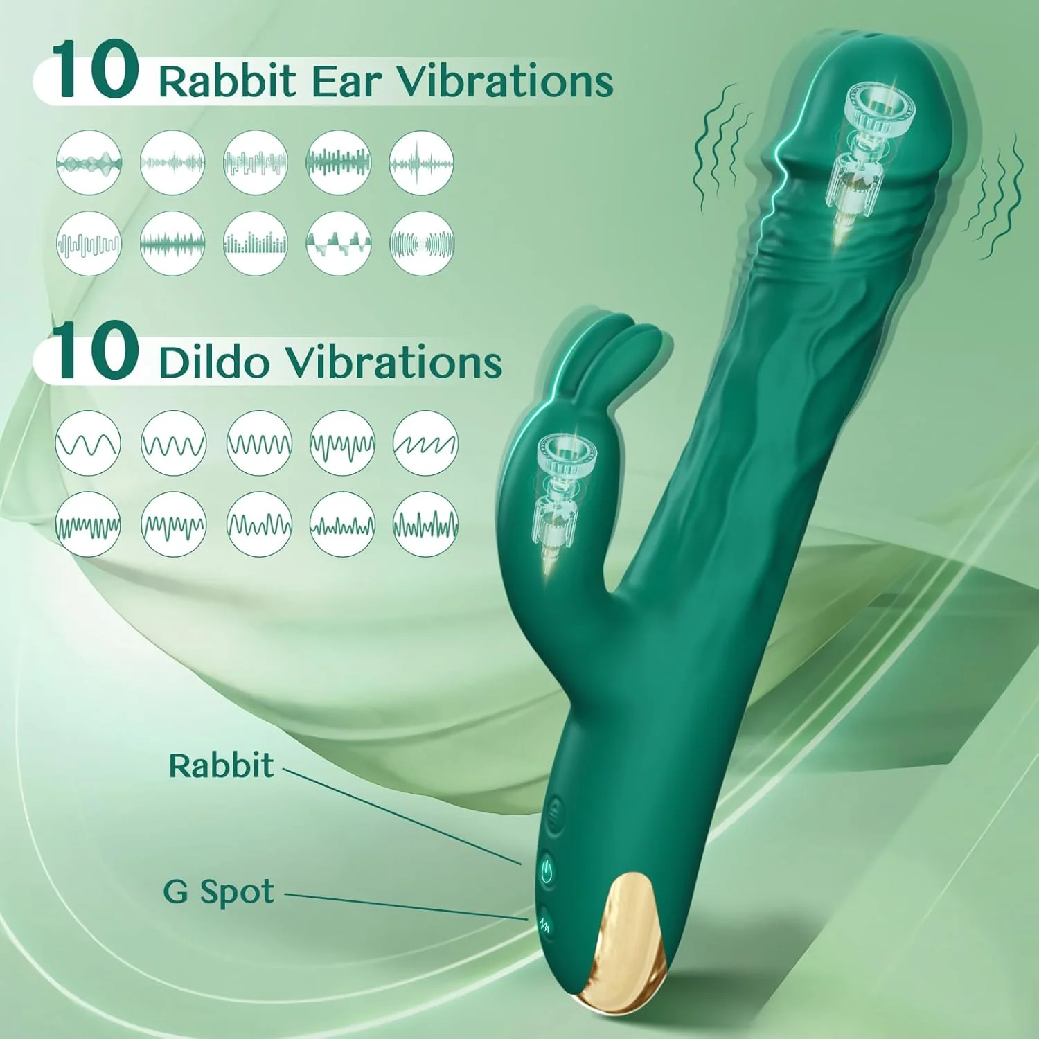 EonPulse Thrusting Rabbit Vibrator 5 Thrust 10 Modes - Image 4