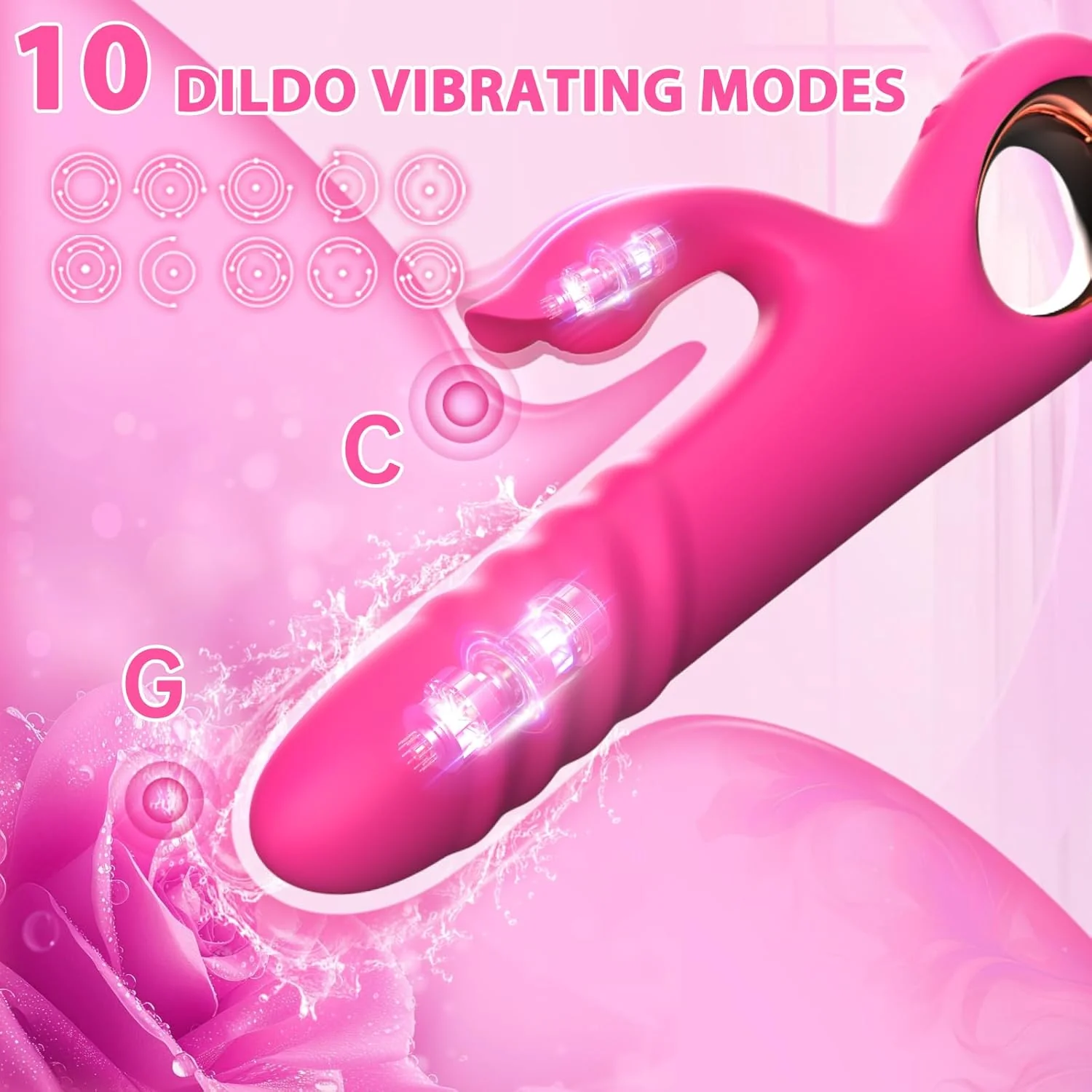VortexPulse Thrusting Rabbit Vibrator 10 Thrust 10 Modes Silicone - Image 2