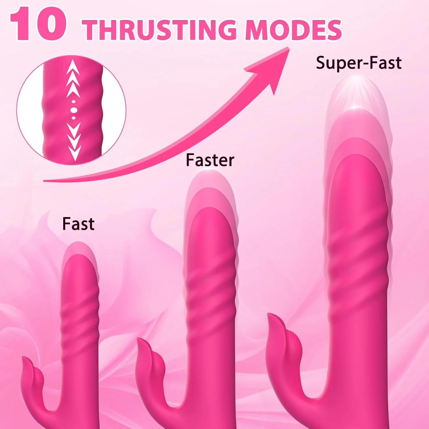 VortexPulse Thrusting Rabbit Vibrator 10 Thrust 10 Modes Silicone - Image 3