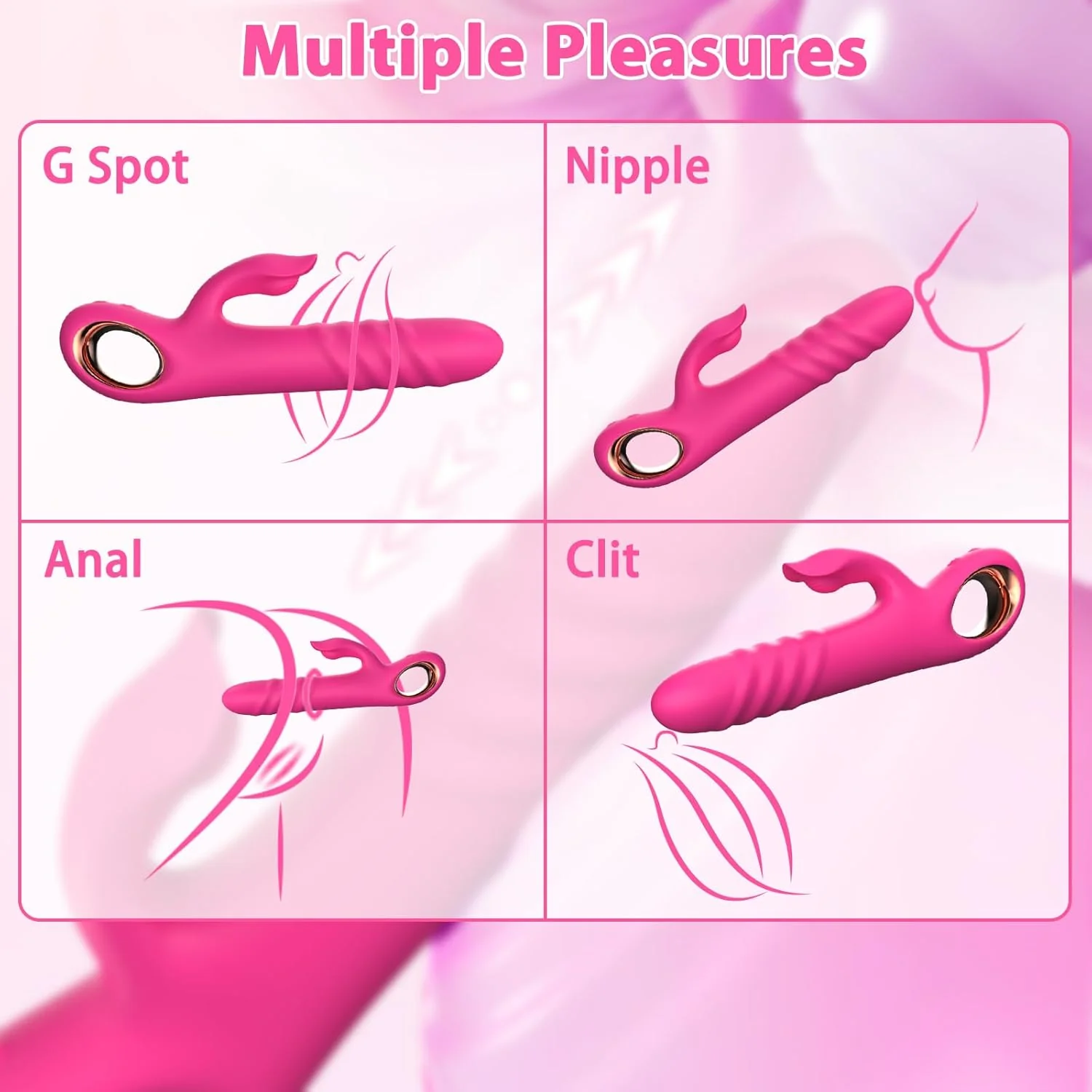 VortexPulse Thrusting Rabbit Vibrator 10 Thrust 10 Modes Silicone - Image 5