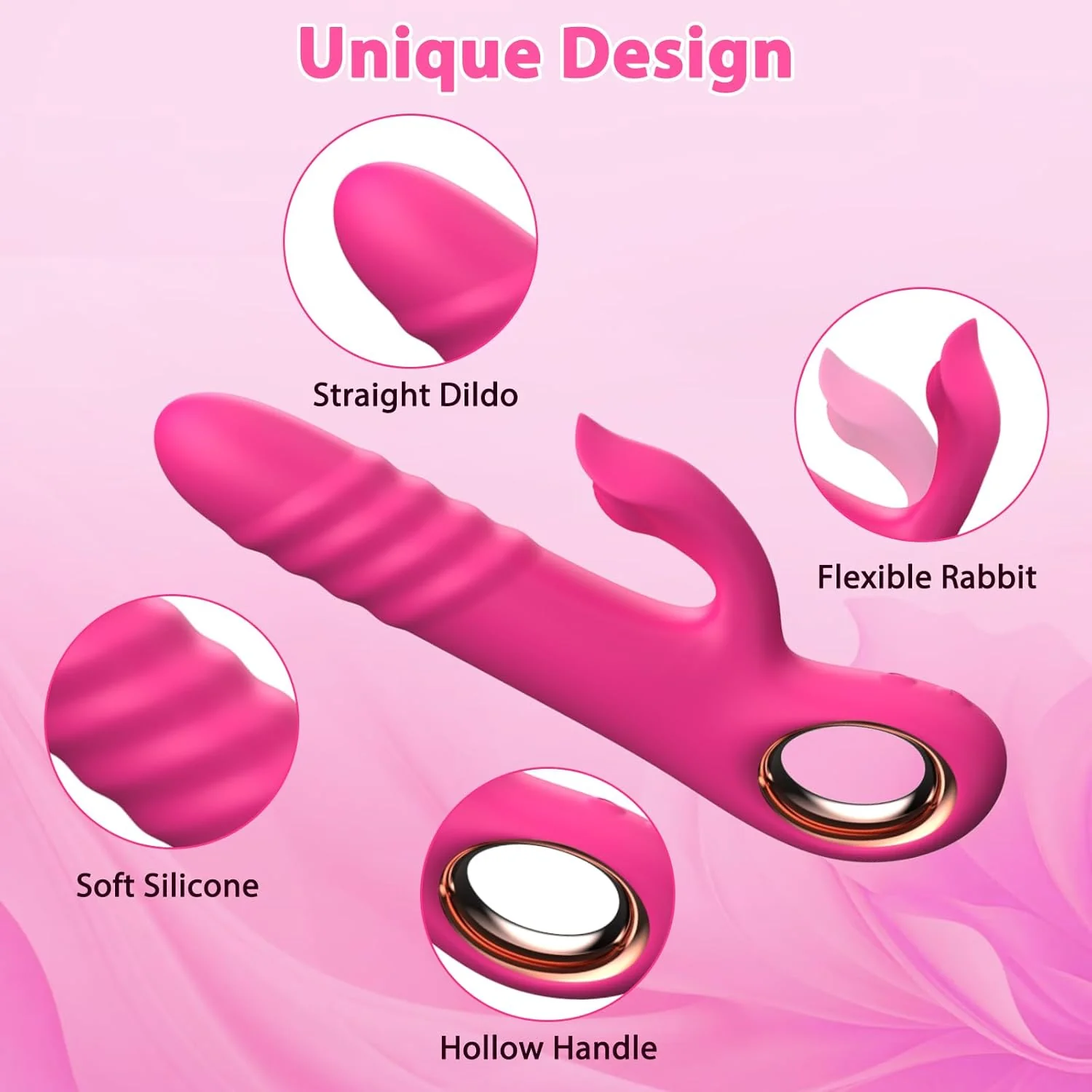 VortexPulse Thrusting Rabbit Vibrator 10 Thrust 10 Modes Silicone - Image 6
